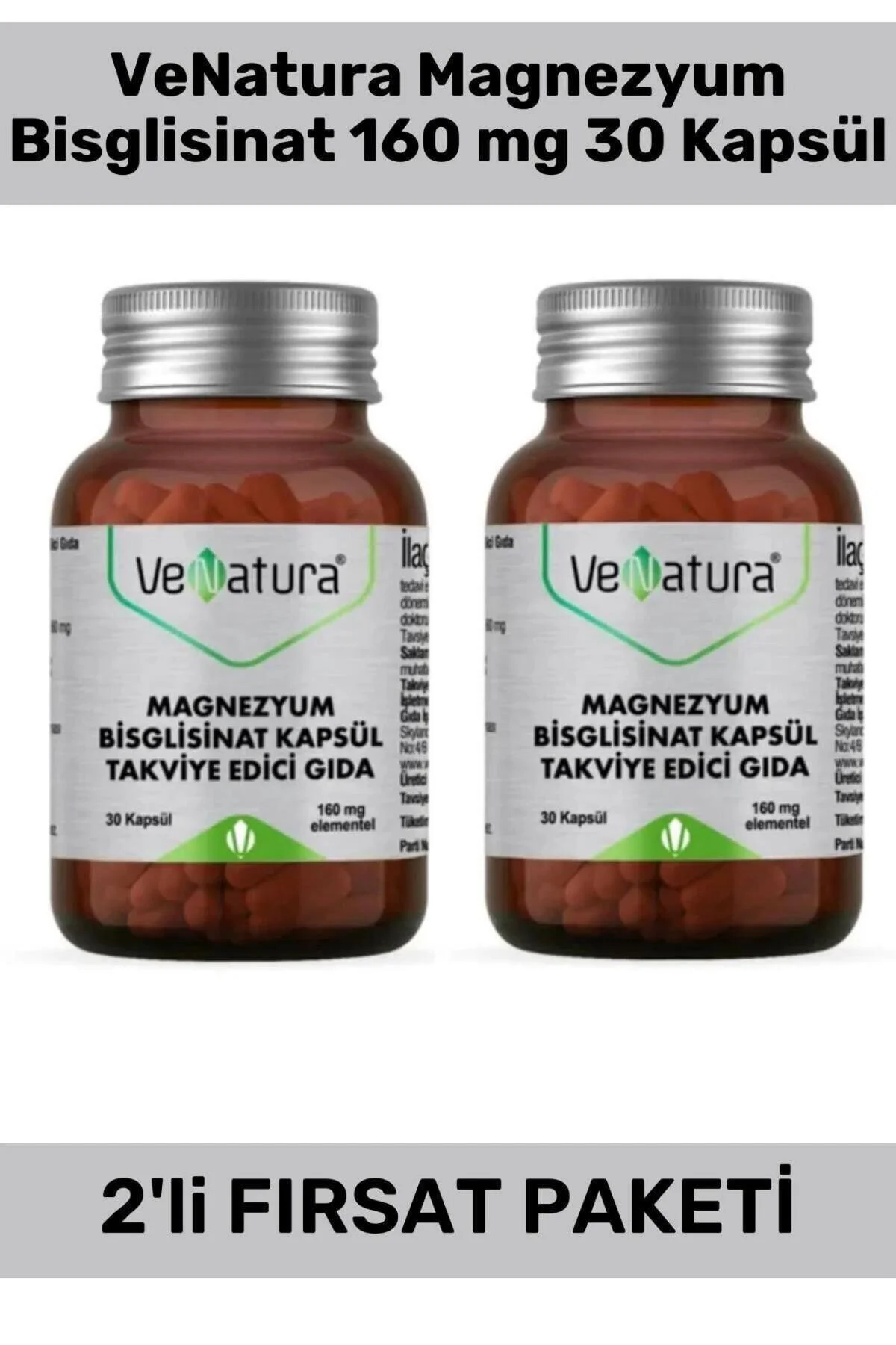 مینرال بیسکویت منیزیم 160 میلی گرم 30 کپسول 2 قطعه Venatura