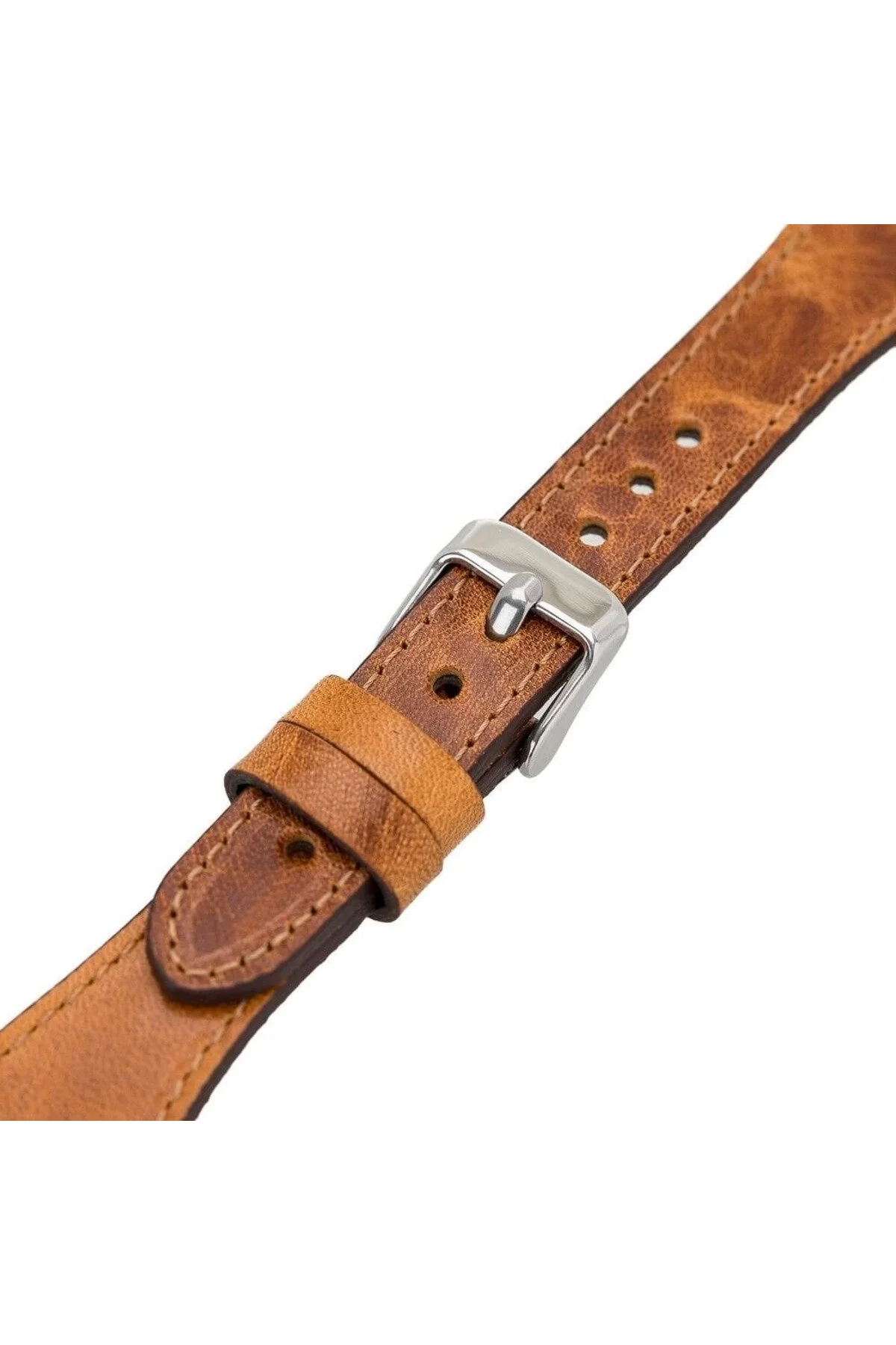 کاور و قاب بند چرمی سازگار با اپل واچ 38 40 41 میلی متری باریک G19 TAN OMRSTORE