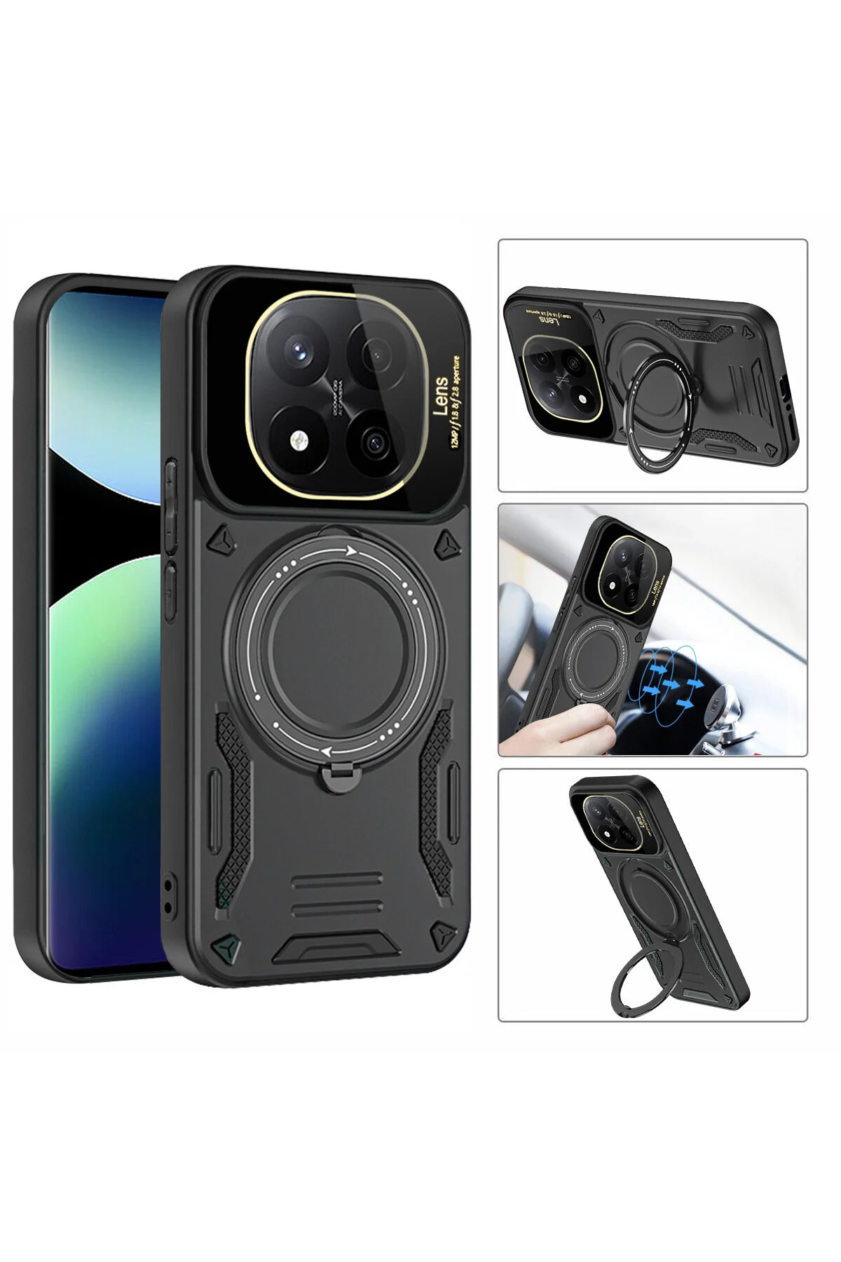 کاور و قاب محافظ دوربین شیائومی REDMI NOTE 14 PRO PLUS+ PROTECTED MAGSAFE با پشتیبانی از پایه حلقه مغناطیسی Rivor