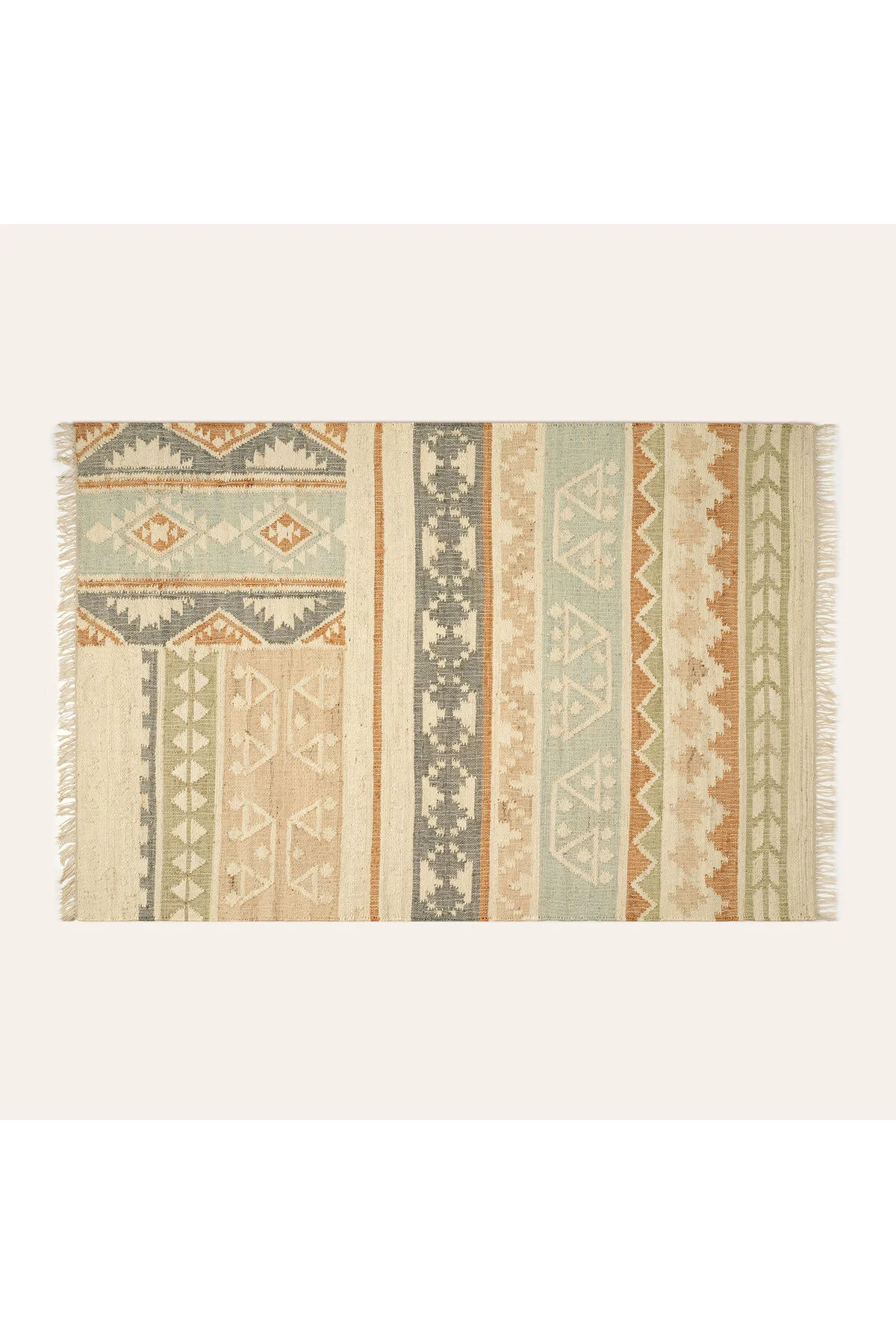 فرش جیپور جوت 120X180 سانتی متر بژ آبی Zsa Zsa Zsu