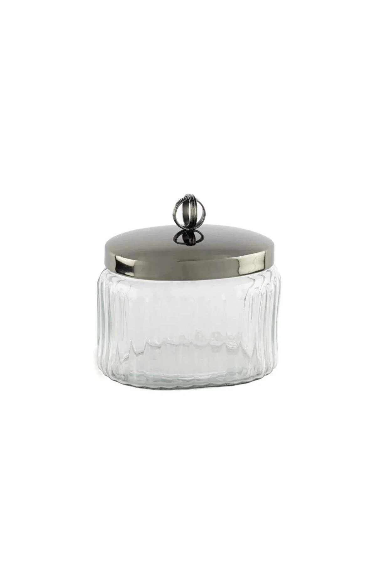 شیشه جار ای بیضی با درب دودی 14X10X14 سانتی متر Mikasa Moor