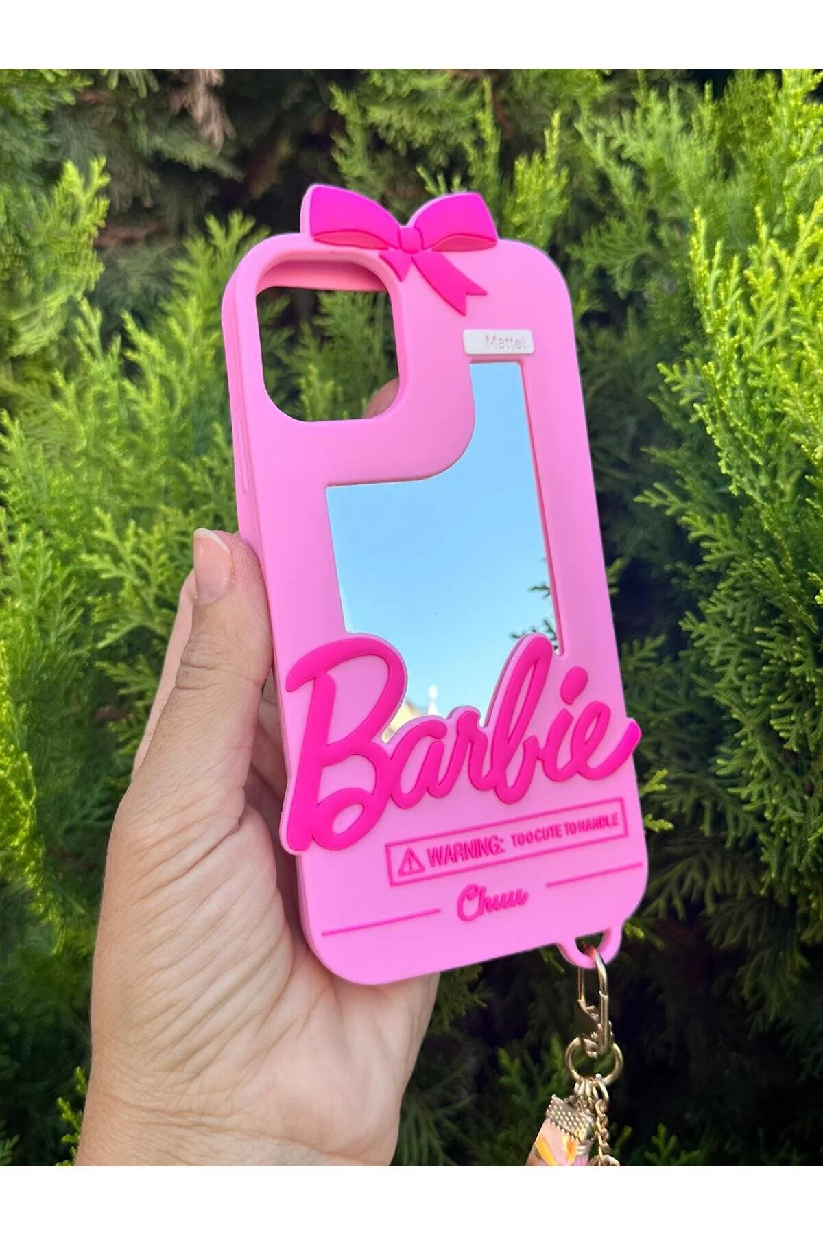 کاور و قاب سیلیکونی MIRRORED POMPOM BARBI سازگار با IPHONE 13 PRO MAX ZB Aksesuarda Moda