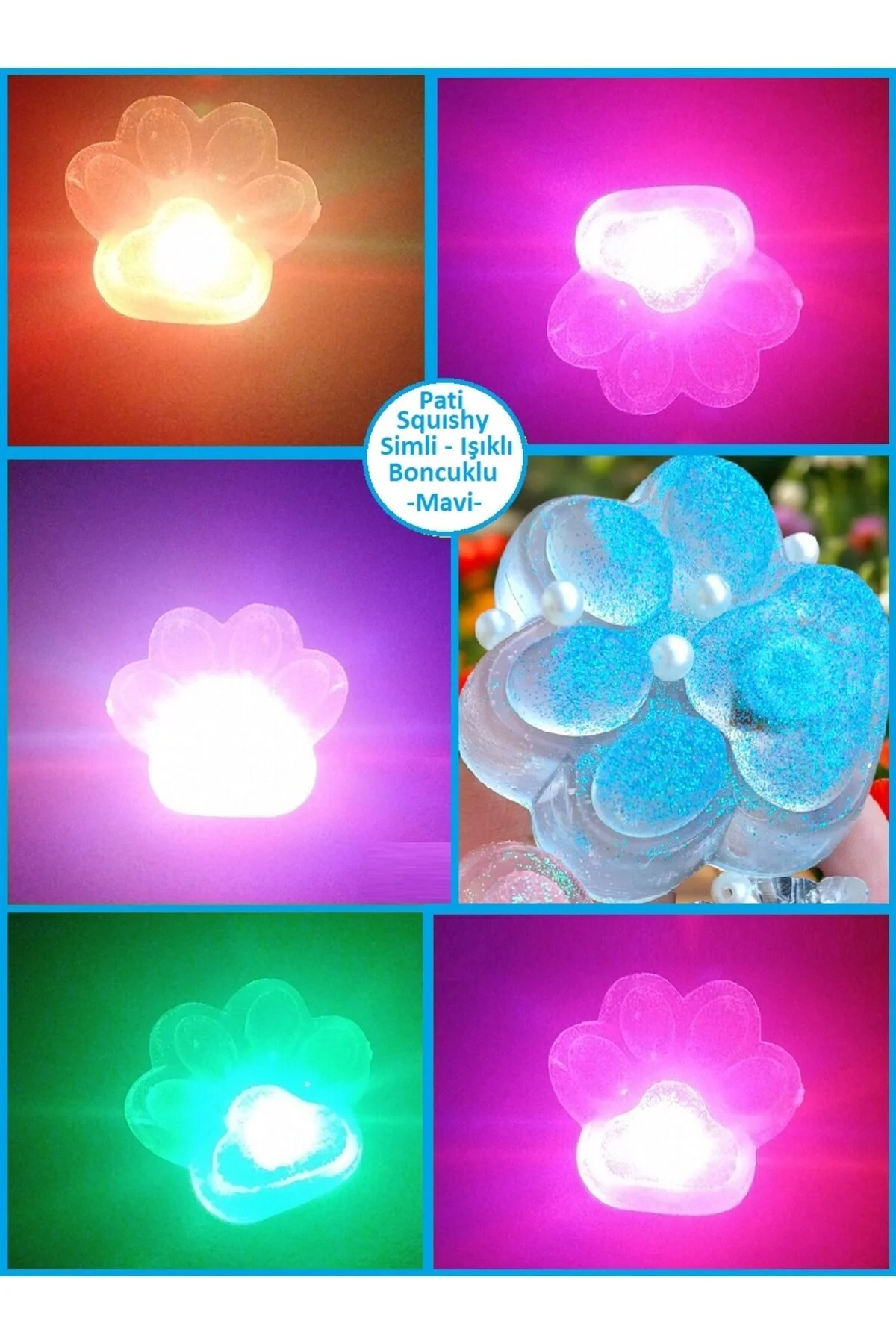 اسباب بازی های فیگور دیگر FUFU SQUISHY CAT PAW آبی رنگی رنگارنگ SKUSHI TOY انعطاف پذیر تا 39 سانتی متر گسترش می یابد OYUNCAKSAHİLİ