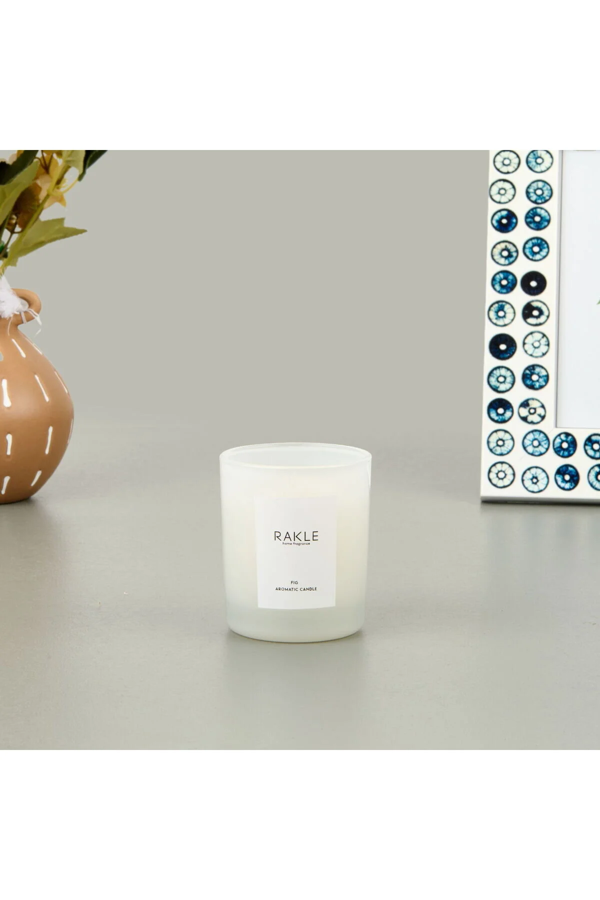 زیرسیگاری شمع معطر انجیر نرم سفید 120 گرم Rakle