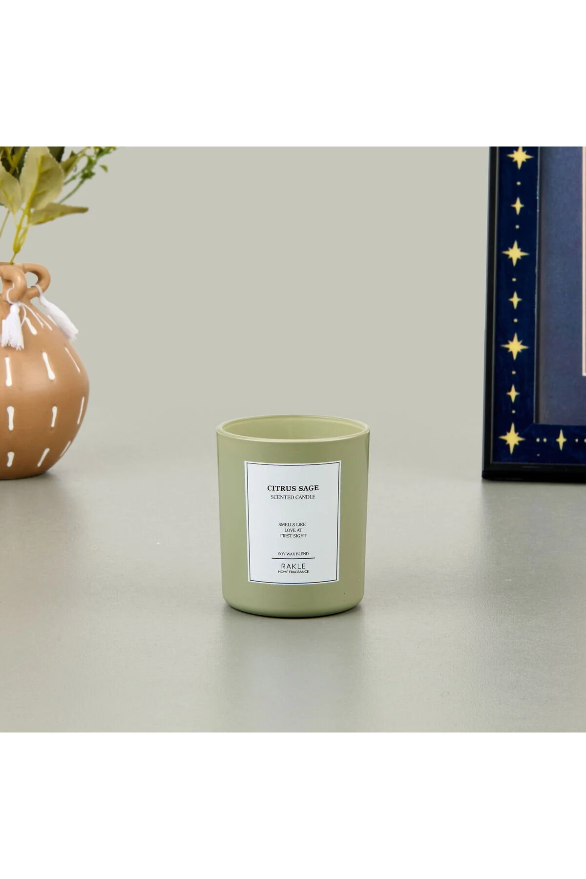 زیرسیگاری شمع معطر LE JARDIN CITRUS SAGE سبز 120 گرم Rakle