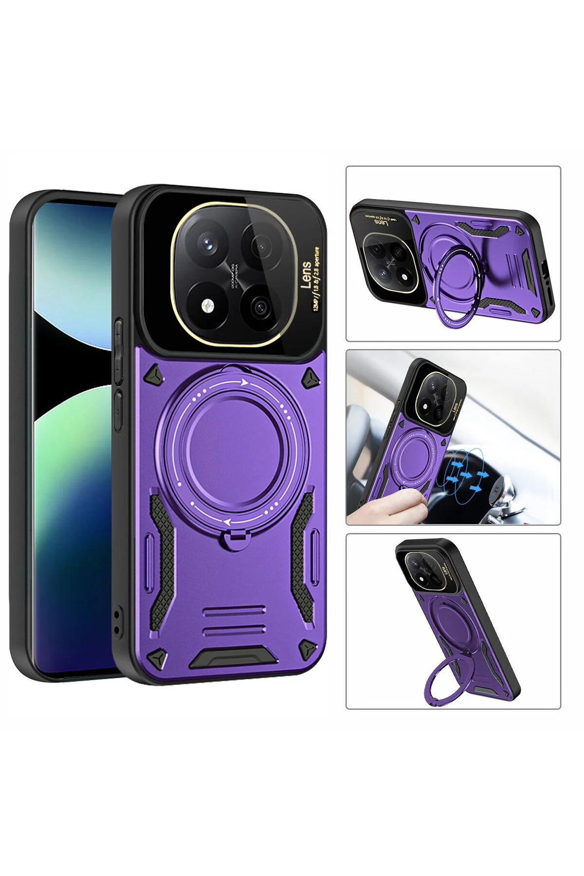 کاور و قاب محافظ دوربین شیائومی REDMI NOTE 14 PRO PLUS+ PROTECTED MAGSAFE با پشتیبانی از پایه حلقه مغناطیسی Rivor