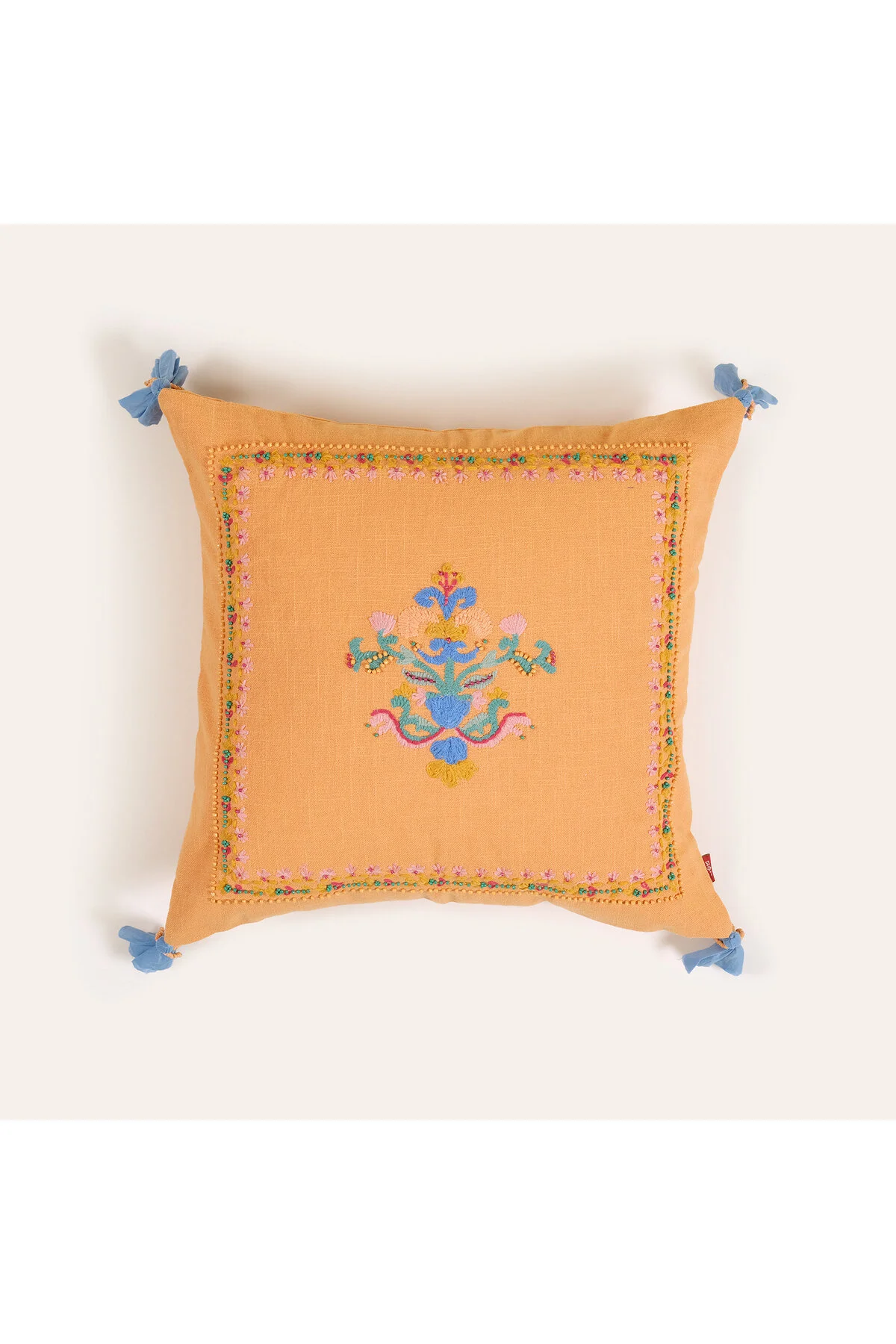 کوسن و کاور بالش پر از گلدوزی GHUNI TASSEL 50X50 سانتی متر نارنجی Zsa Zsa Zsu