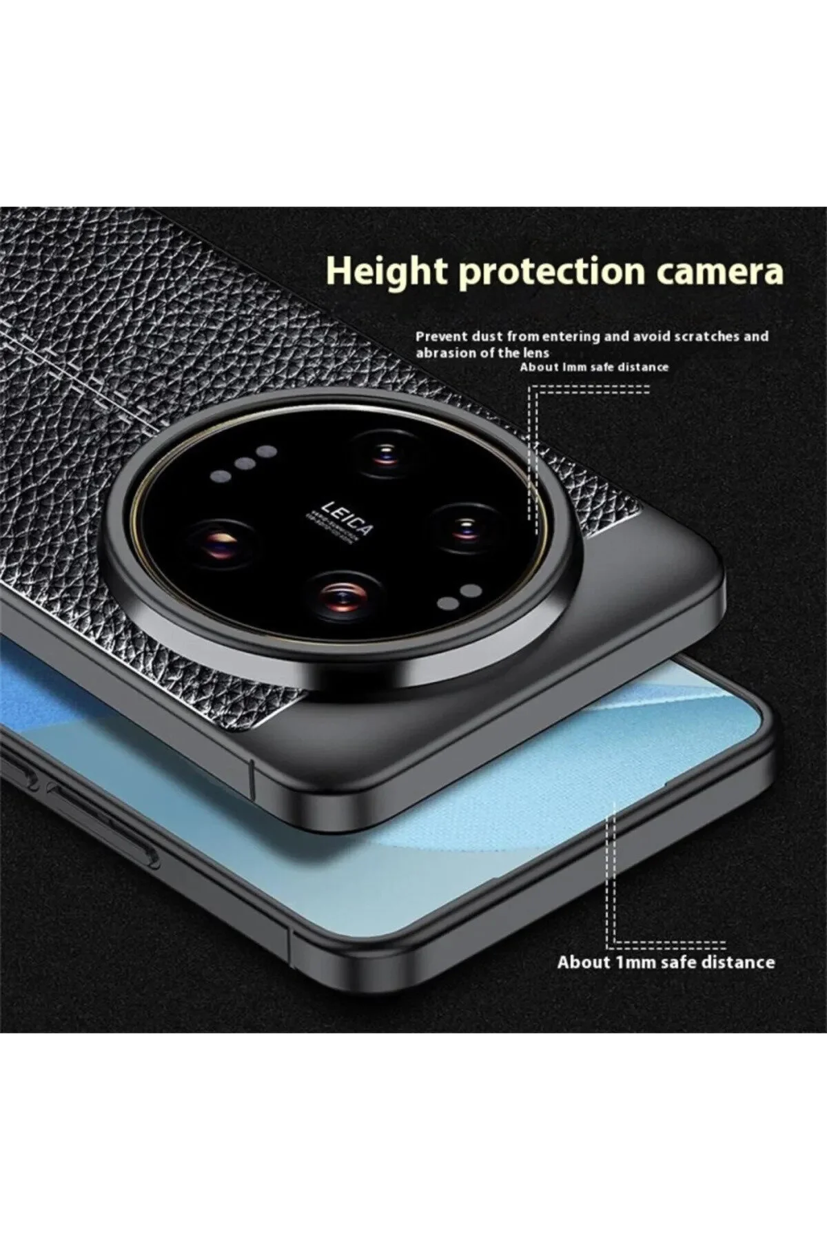 کاور و قاب روکش محافظ الگوی دوخت با ظاهر چرمی بیرون زده دوربین XIAOMI MI 15 ULTRA CASE Fibaks