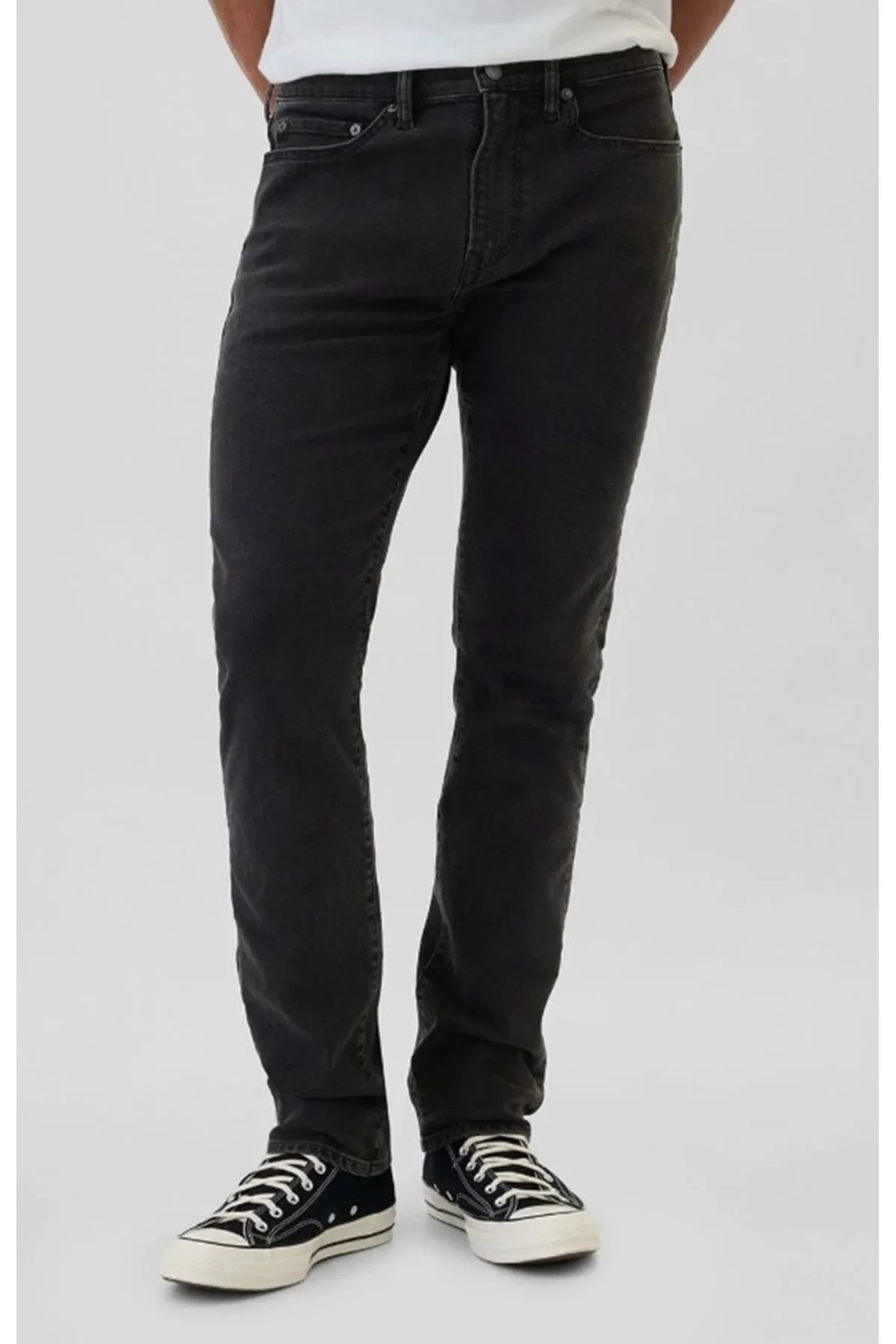 شلوار جین V REFLED FIT SUPERSOFT DK WATTS باریک مردانه مشکی سیاه GAP