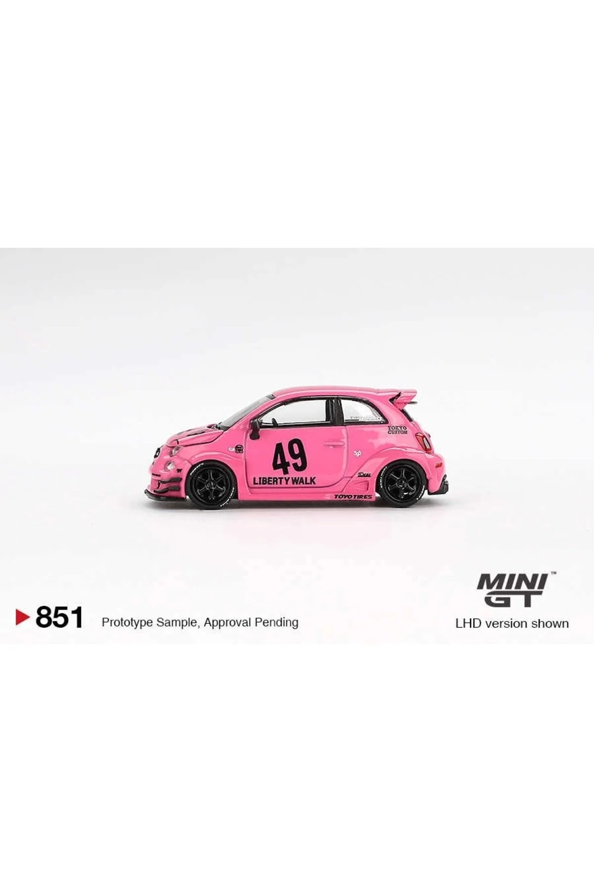 مدل خودرو ABARTH 595 LB WORKS X ABAS PINK 851 اورجینال mini gt
