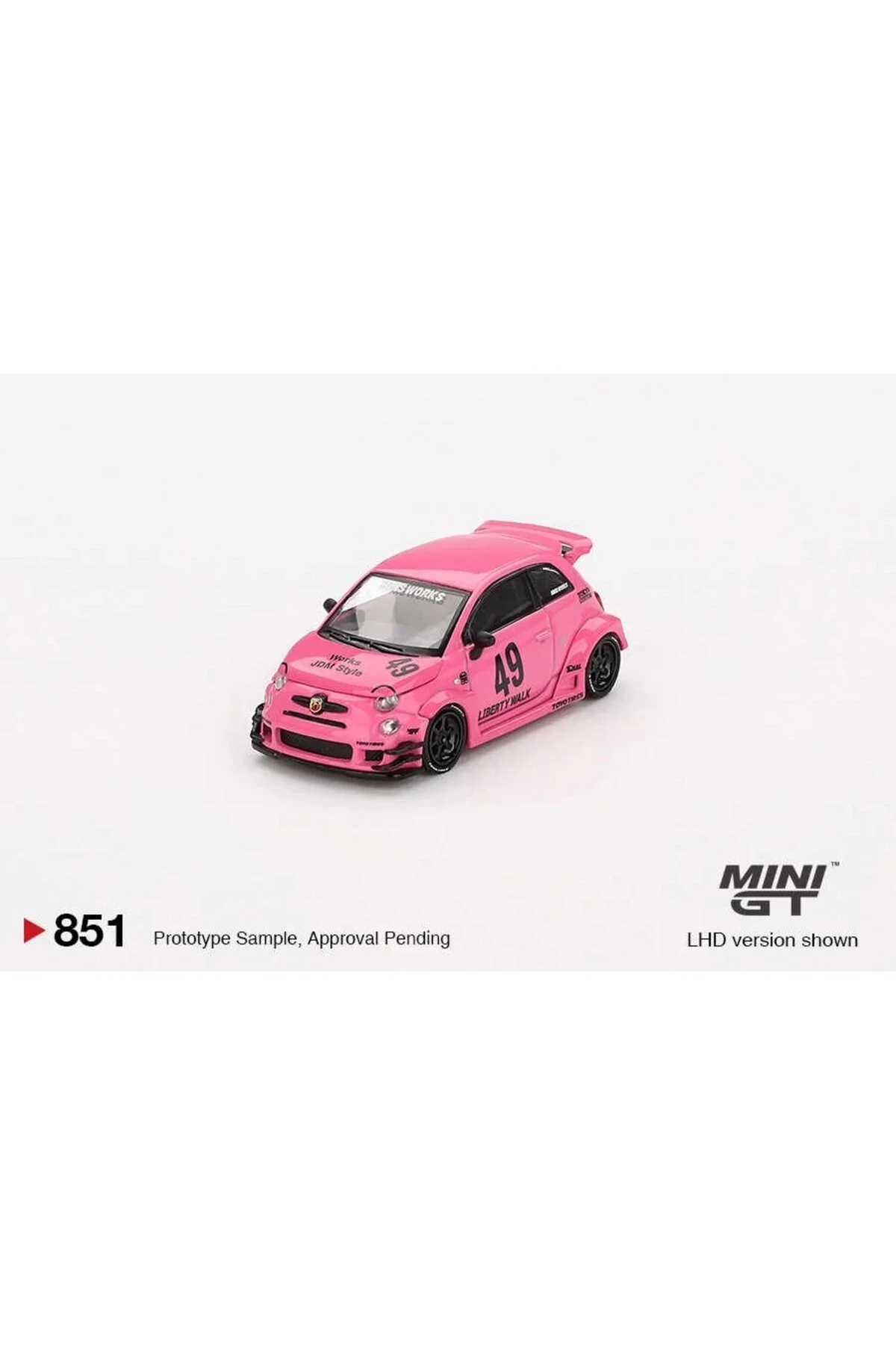 مدل خودرو ABARTH 595 LB WORKS X ABAS PINK 851 اورجینال mini gt