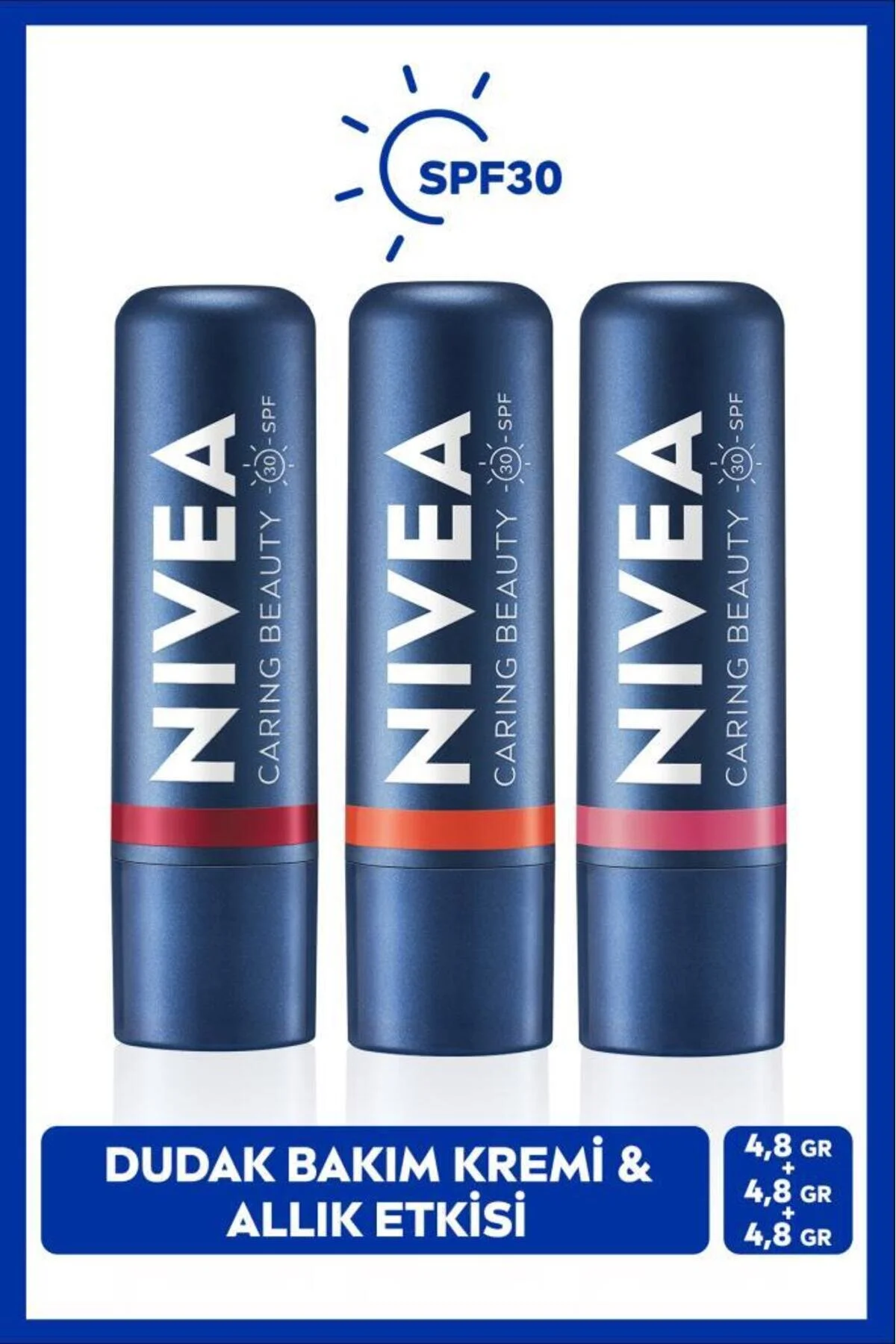 کرم مرطوب کننده لب SPF30 با اثر رژگونه و رنگ مرجان و صورتی 4.8 میلی لیتر نیوآ Nivea