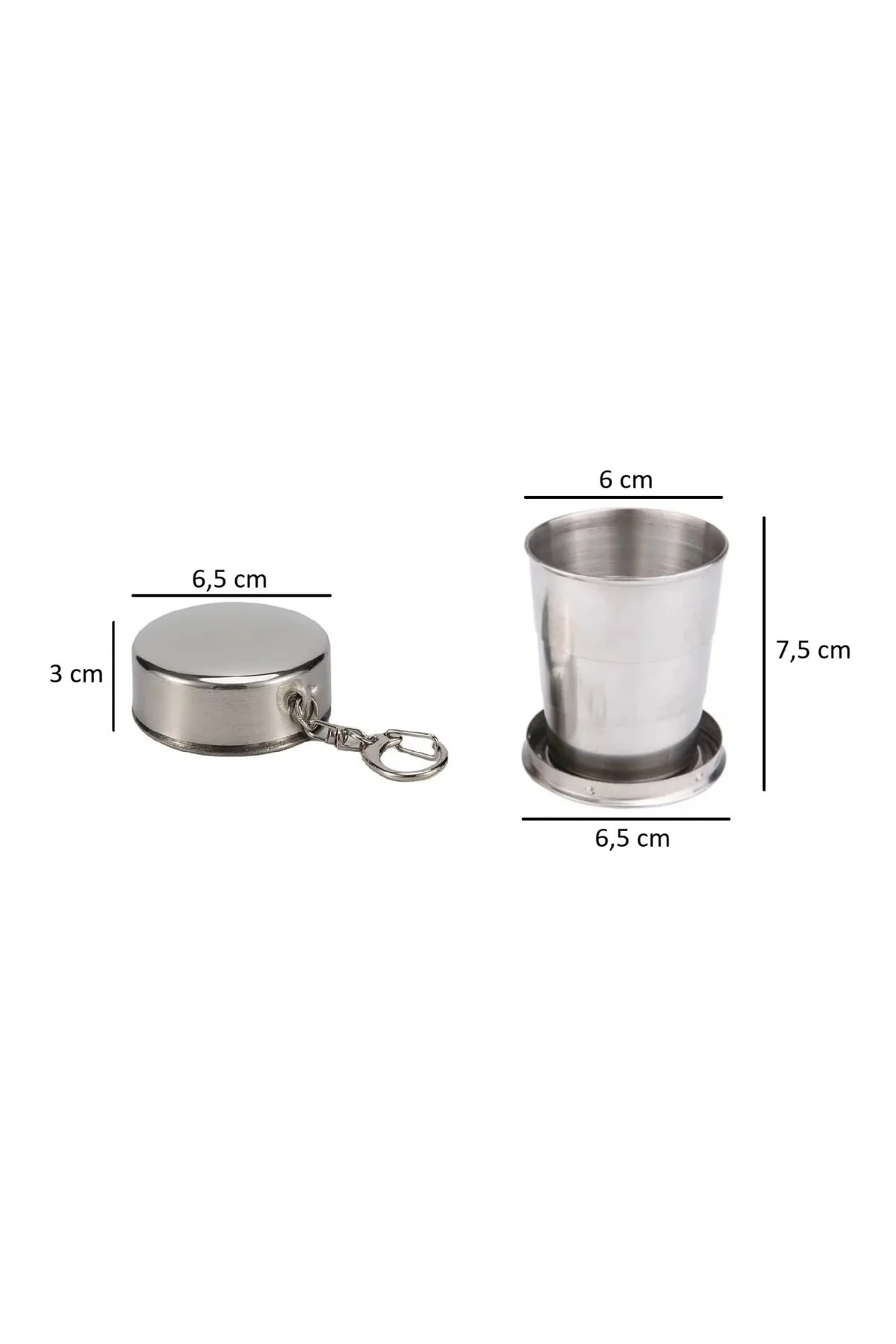 مینی لیوان 150 میلی لیتری استیل ضد زنگ تاشو با درب قابل حمل جاکلیدی مسافرتی در فضای باز SPELT