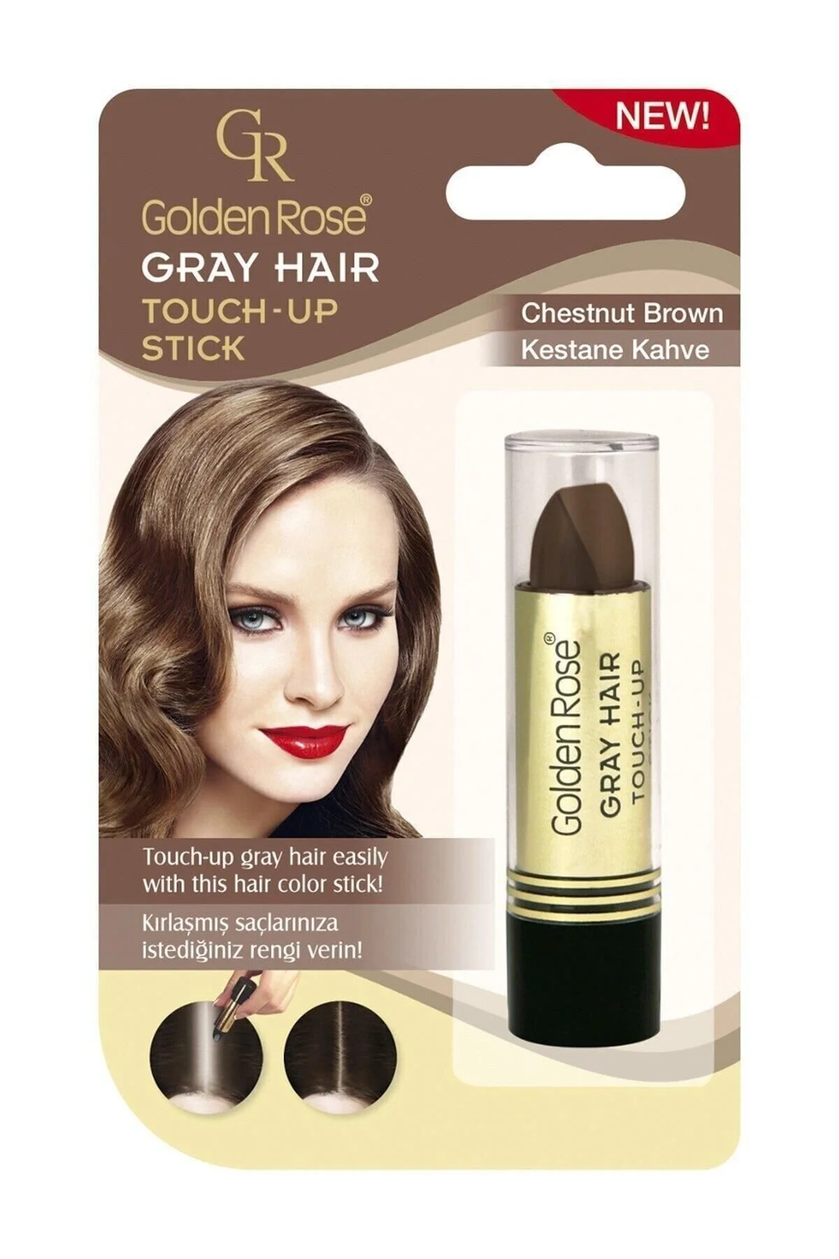 استیک پوشاننده موهای سفید رنگ قهوه ای شاه بلوطی گلدن رز Golden Rose