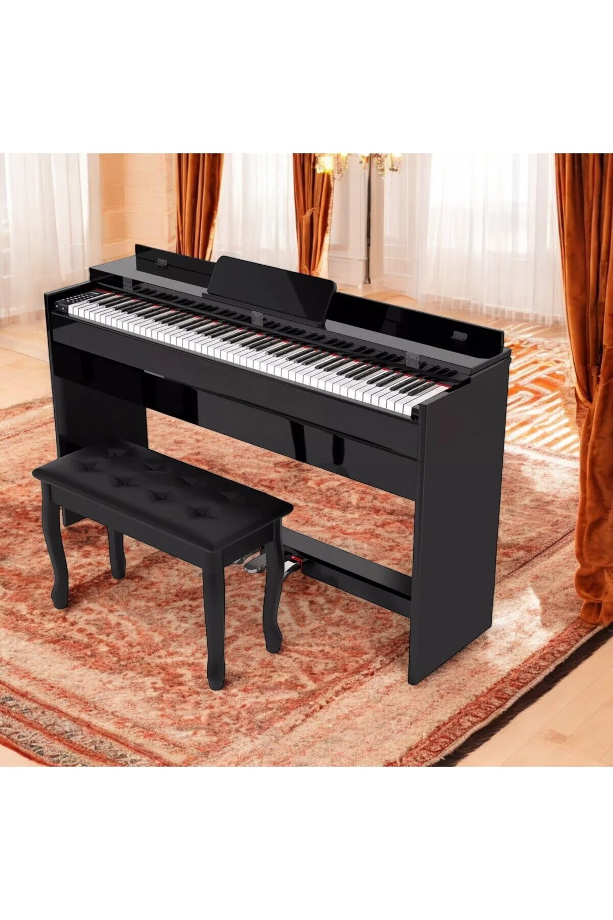 پیانو DIGITAL PIANO WINCHEST MODEL 4913 88 KEY 15W 128 انتخاب عالی برای علاقه مندان به موسیقی POLYPHONY Donizetti