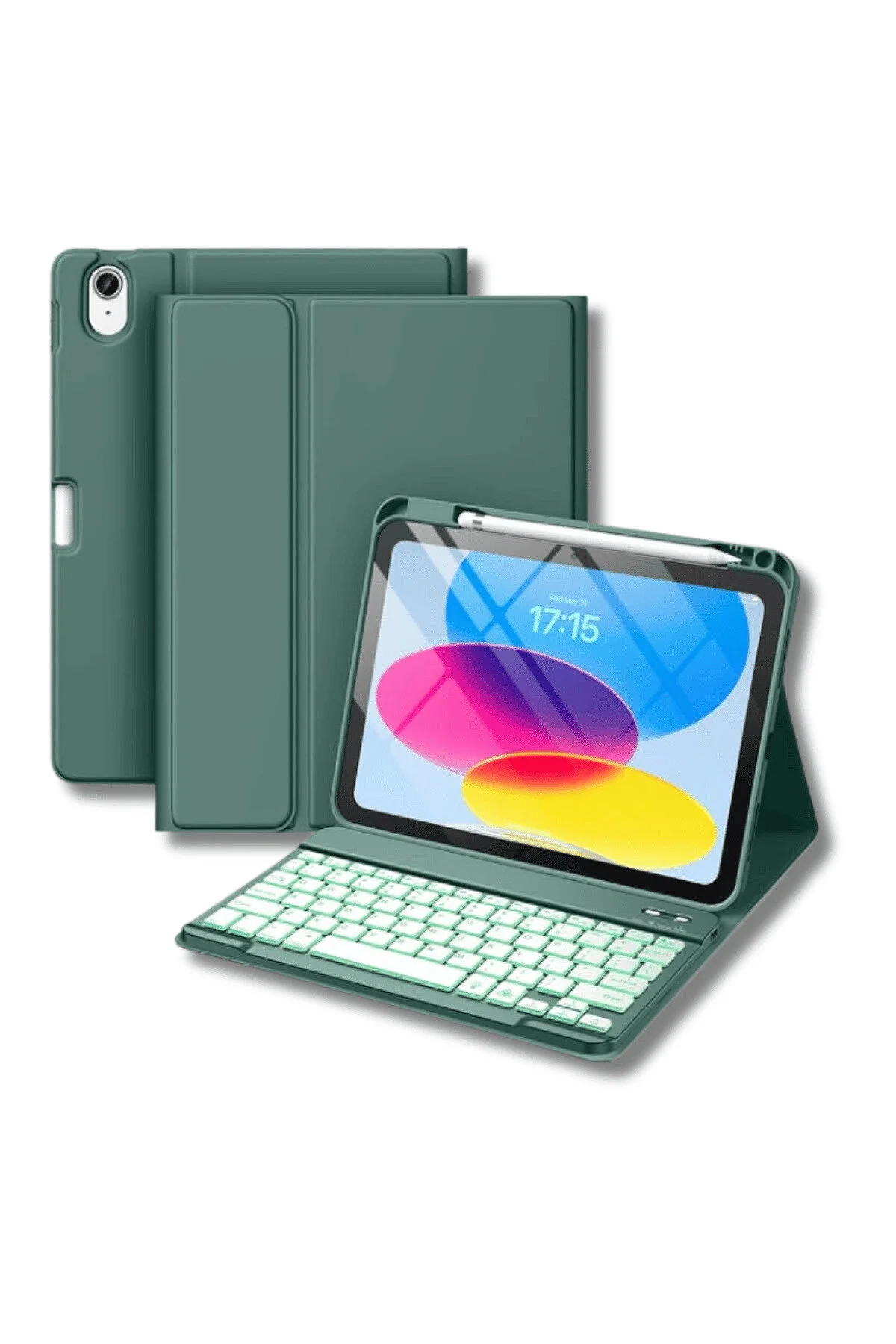 کاور تبلت IPAD 11. GENERATION A16 CHIP مورد صفحه کلید سازگار Fuchsia