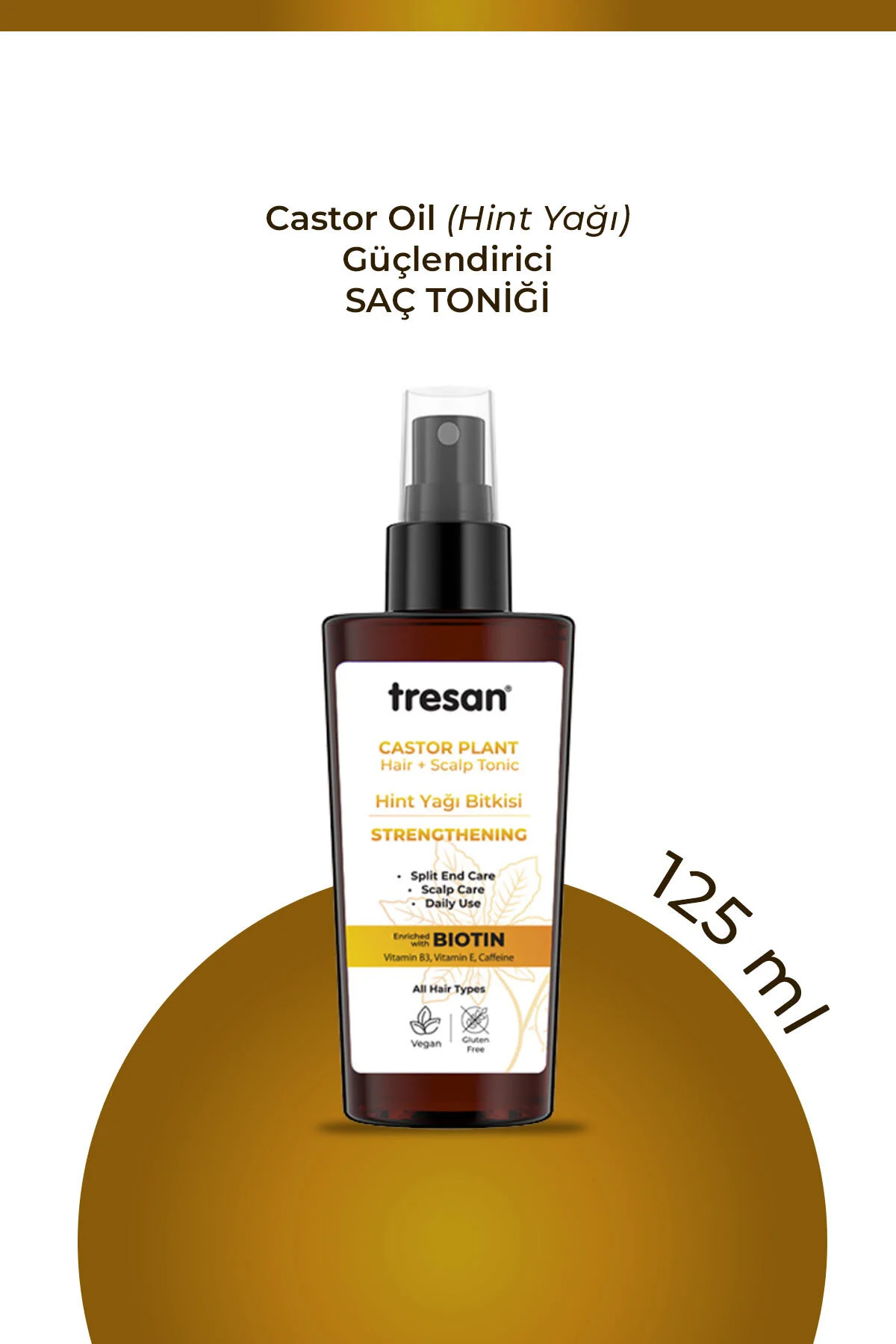 تونیک مو با عصاره روغن هسته انگور و مولتی ویتامین برای تقویت مو 125 میلی لیتر Tresan