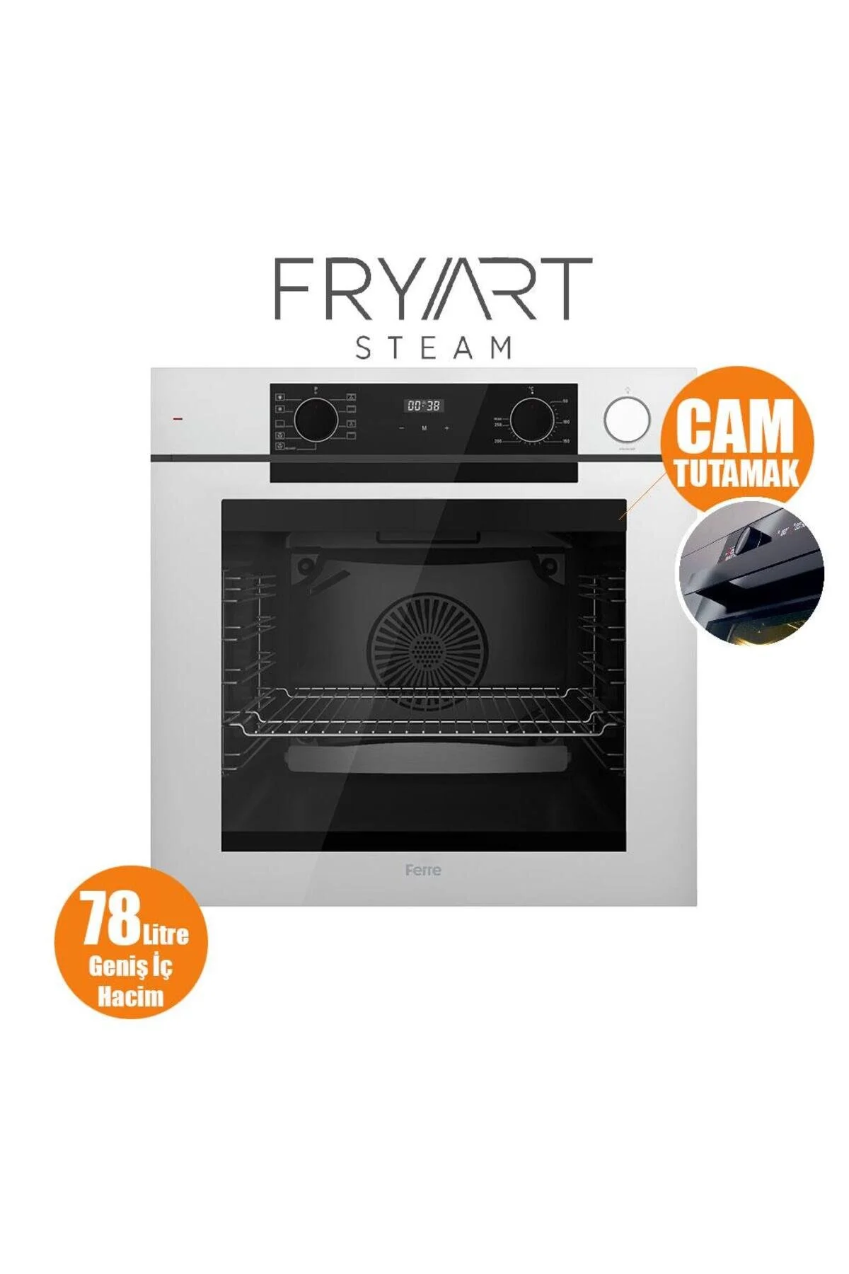 لوازم توکار ست سفید سری STEAMART FRYART SILENTART CS206 + QEP64CB +D064 SA گریل مینا Ferre