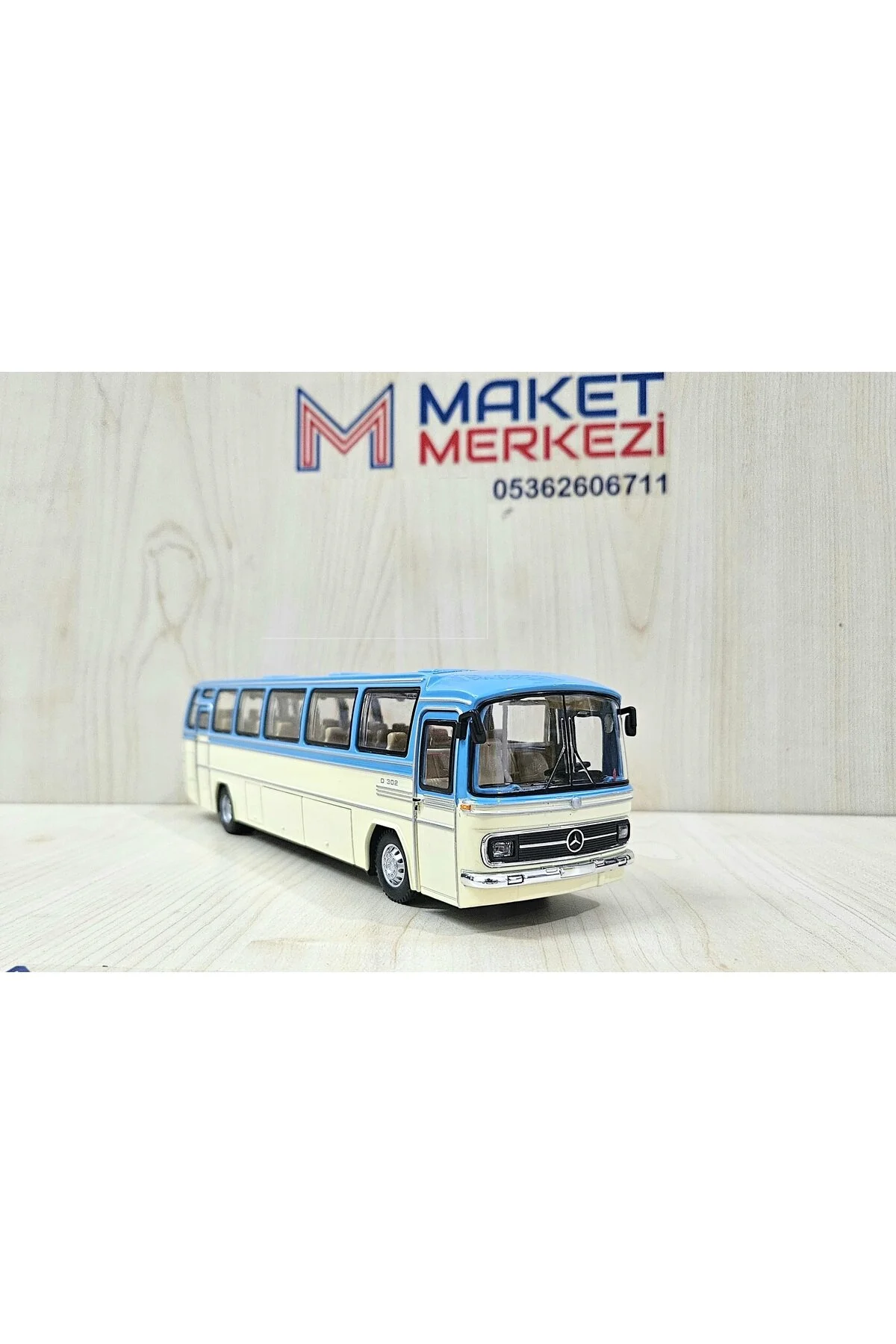 مدل خودرو اتوبوس مرسدس بنز O302 فلزی آبی 25 سانتی متری 1 43 اورجینال Maket