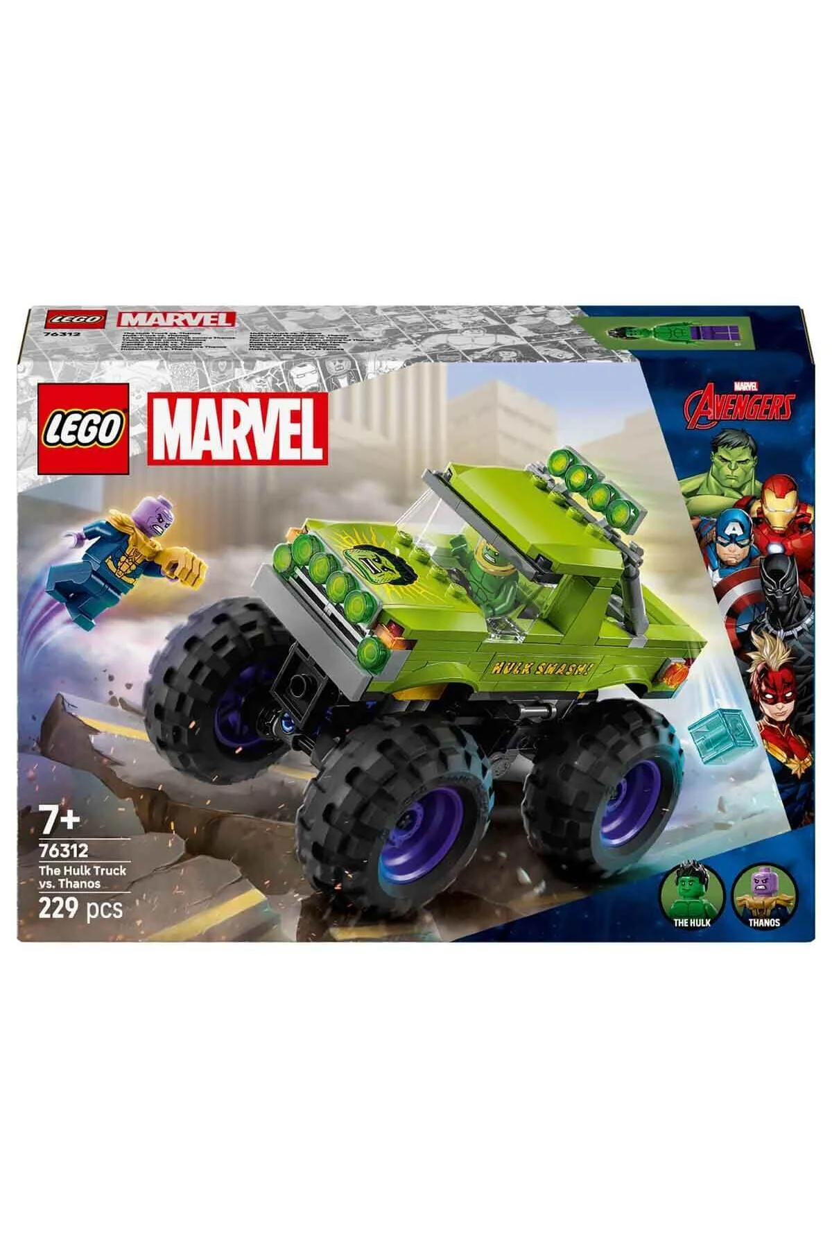 لگو و اسباب بازی های ساخت محور MARVEL HULK TRUCK VS. THANOS 76312 ابرقهرمان برای کودکان 7 سال به بالا از ترکیه LEGO