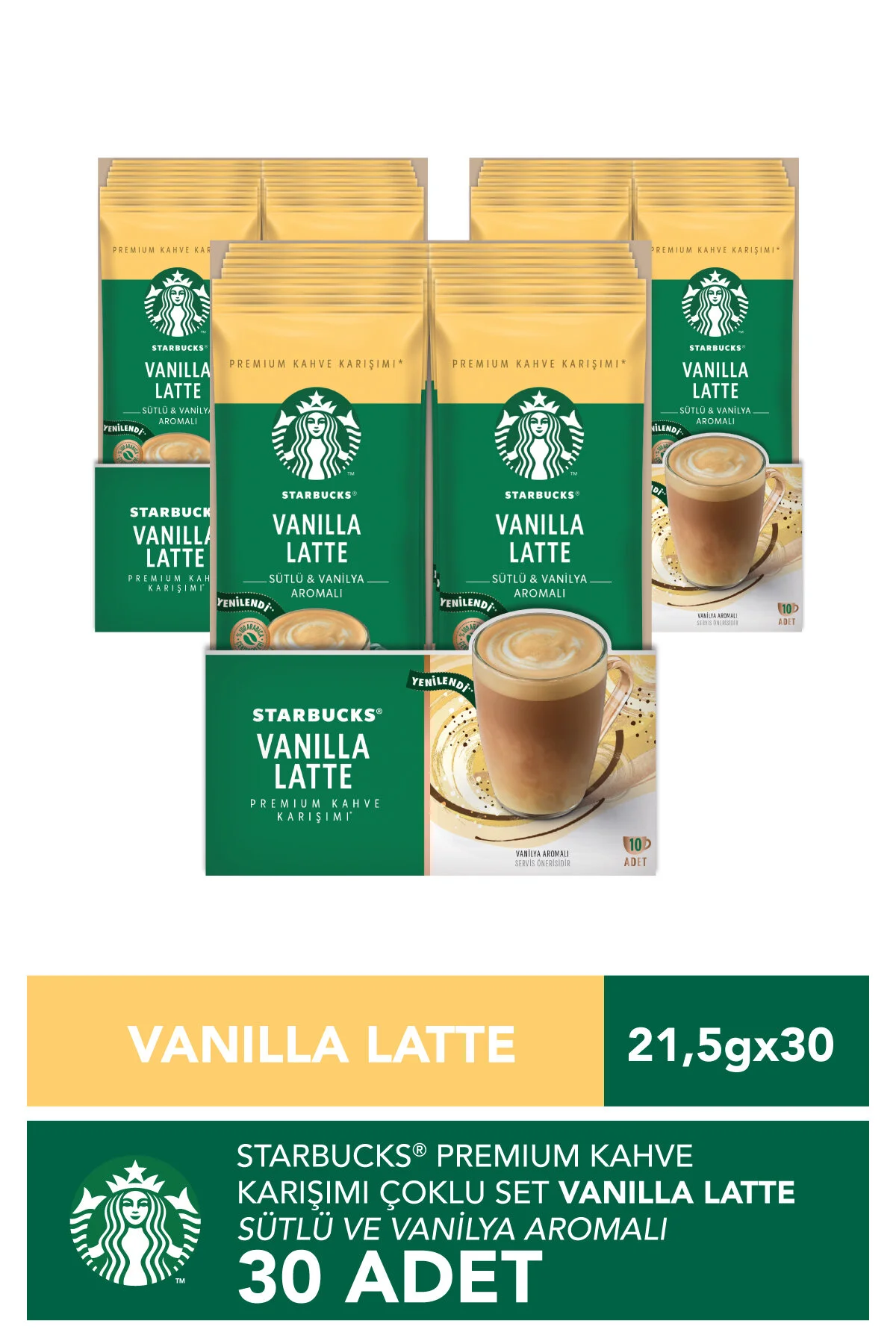 قهوه فوری میکس ممتاز وانیلی لاته 3 × 10 بسته 10X21.5G استارباکس Starbucks