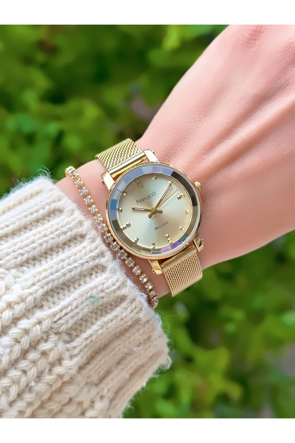 ساعت زنانه WICKER CORD WICK WOMEN WERSTWATCH 3 ATM ضد آب 2 ساله ضمانت Ferrucci