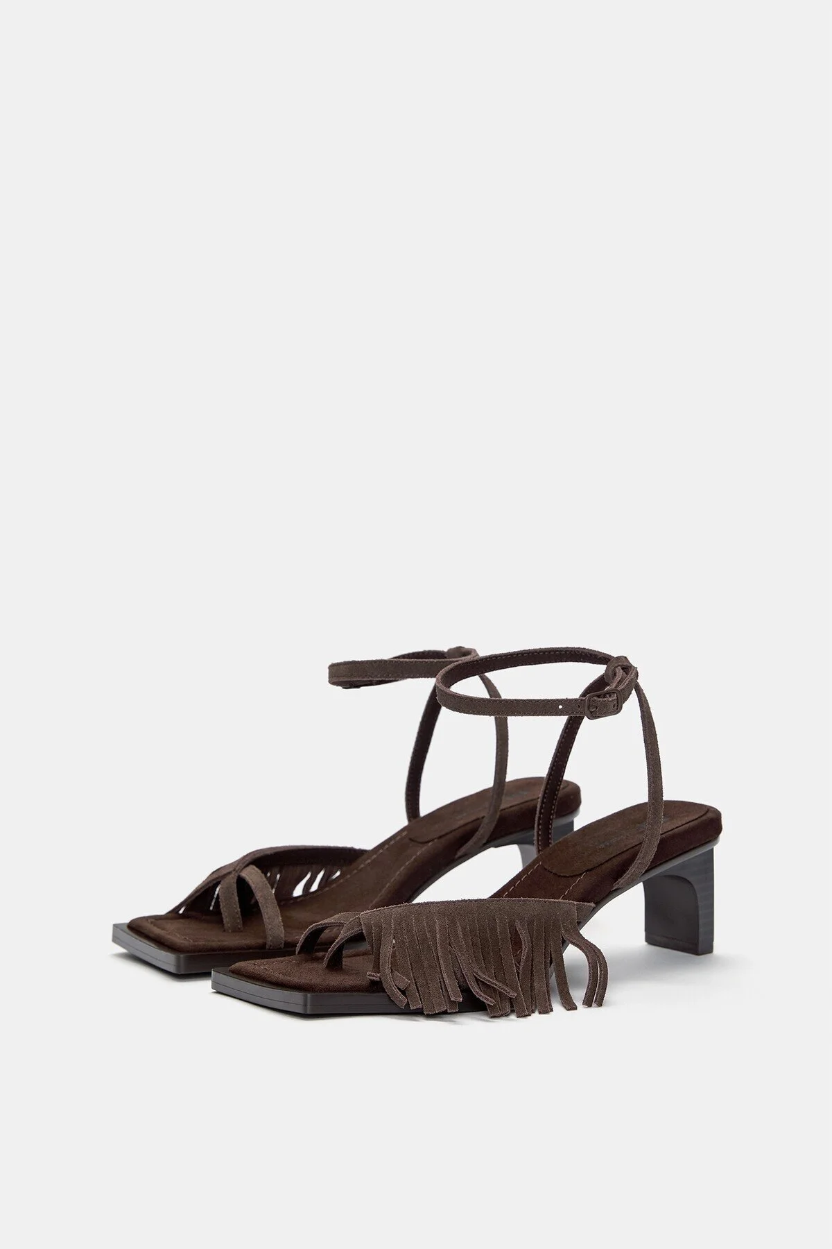 صندل زنانه پاشنه چرمی تاسل پول اند بیر Pull & Bear