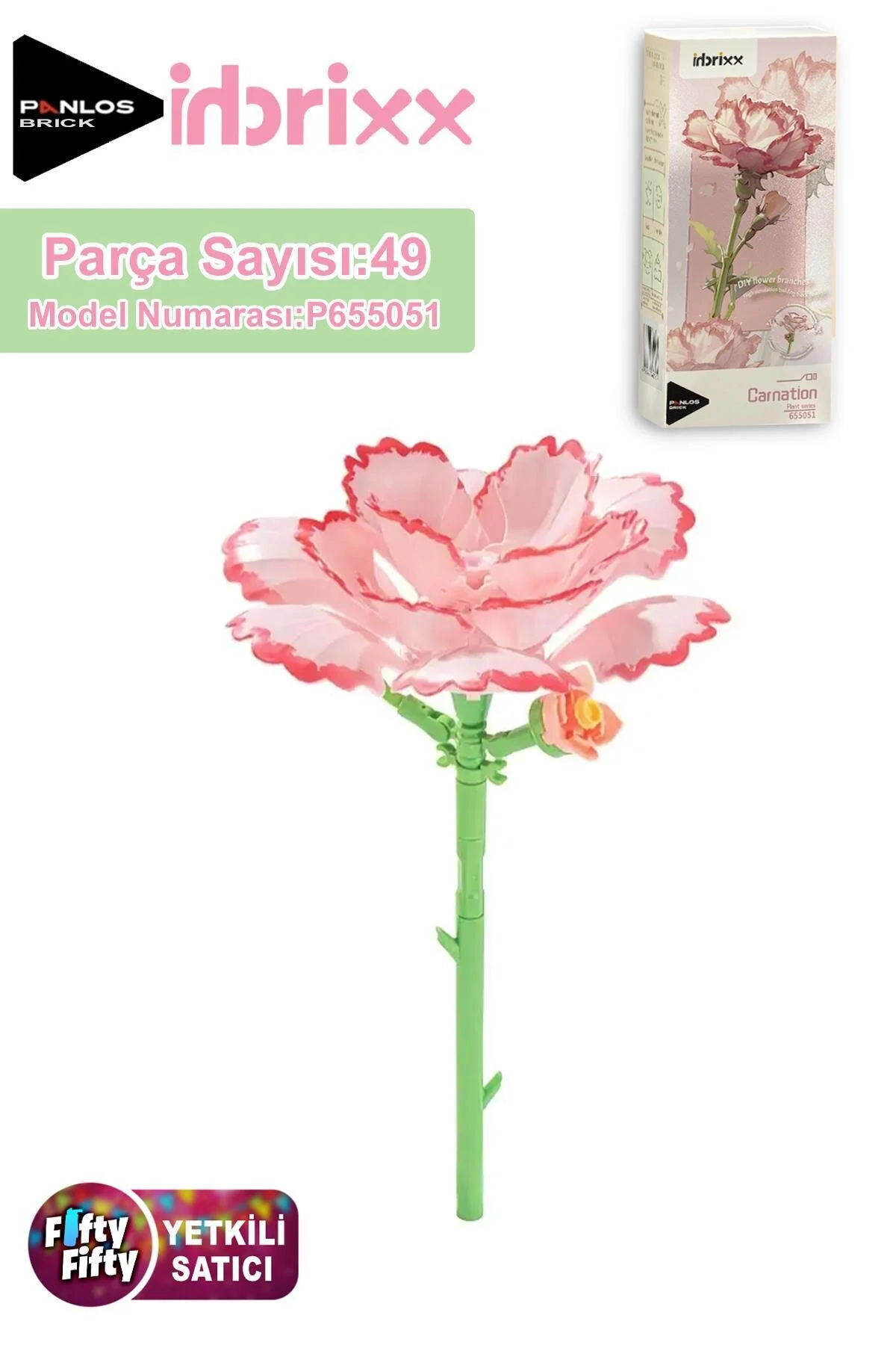 لگو و اسباب بازی های ساخت محور ست ساختمانی 49 تکه گل میخک تزئینی کلکسیونی سری PANLOS FFP65505 از ترکیه Vagonlife