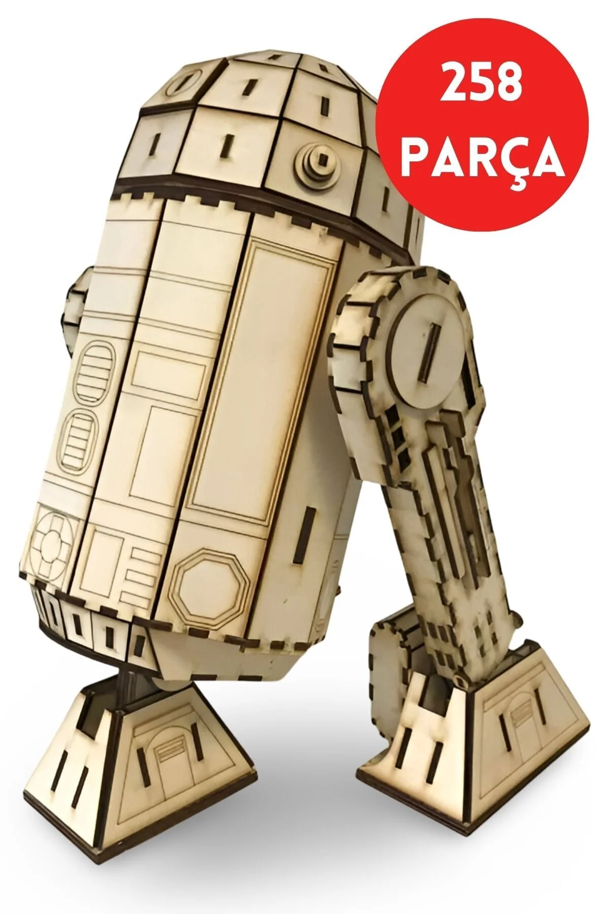 پازل سه بعدی چوبی R2D2 با تم جنگ ستارگان سرگرمی و تزئینی مدل ربات ALGWOOD