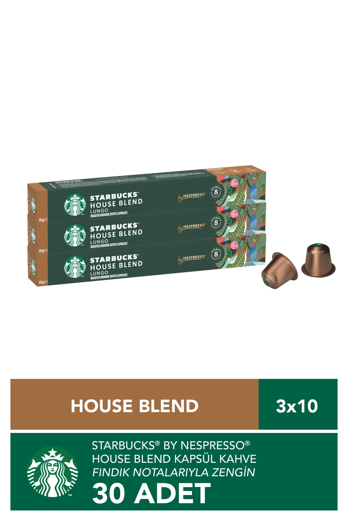 کپسول قهوه سازگار با نسپرسو توسط هاوس مخلوط 3 × 10 عدد استارباکس Starbucks