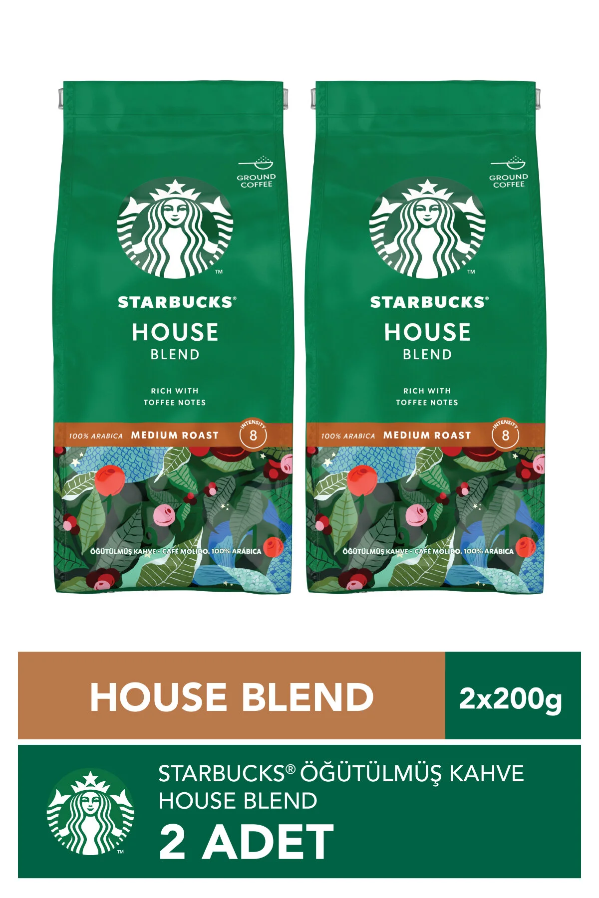 قهوه فیلتر و دانه کامل آسیاب شده مخلوط هاوس 200X2 گرم استارباکس Starbucks