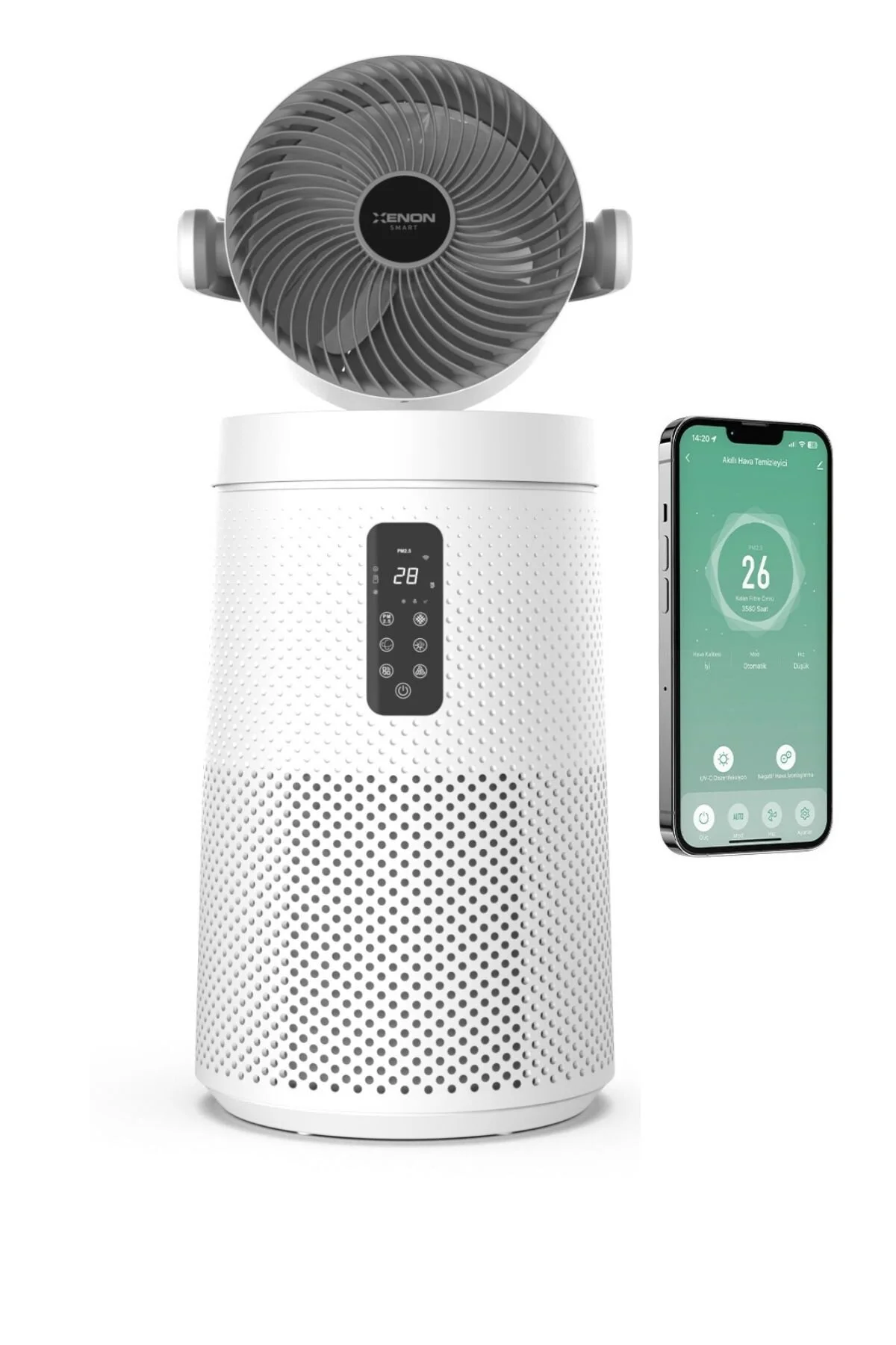 تصفیه کننده هوا دستگاه فن هوشمند WIFI MOBILE AROMATHERAPY CADR 390M³ H HEPA13 AIR PURIFIER X7422 اورجینال Xenon Smart