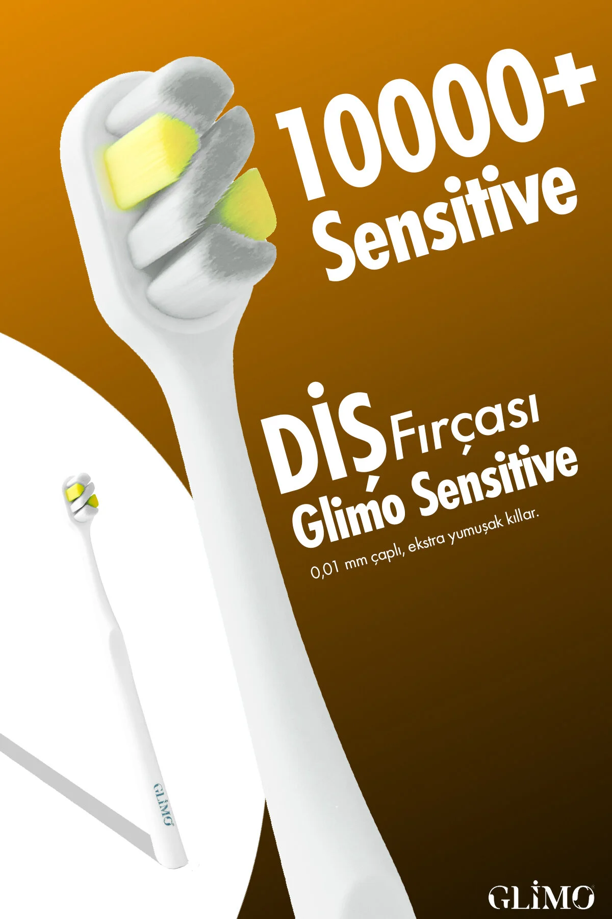 مسواک دستی SENSITIVE 10.000 ULTRA SOFT | لثه حساس ضد خونریزی سفید اورجینال Glimo