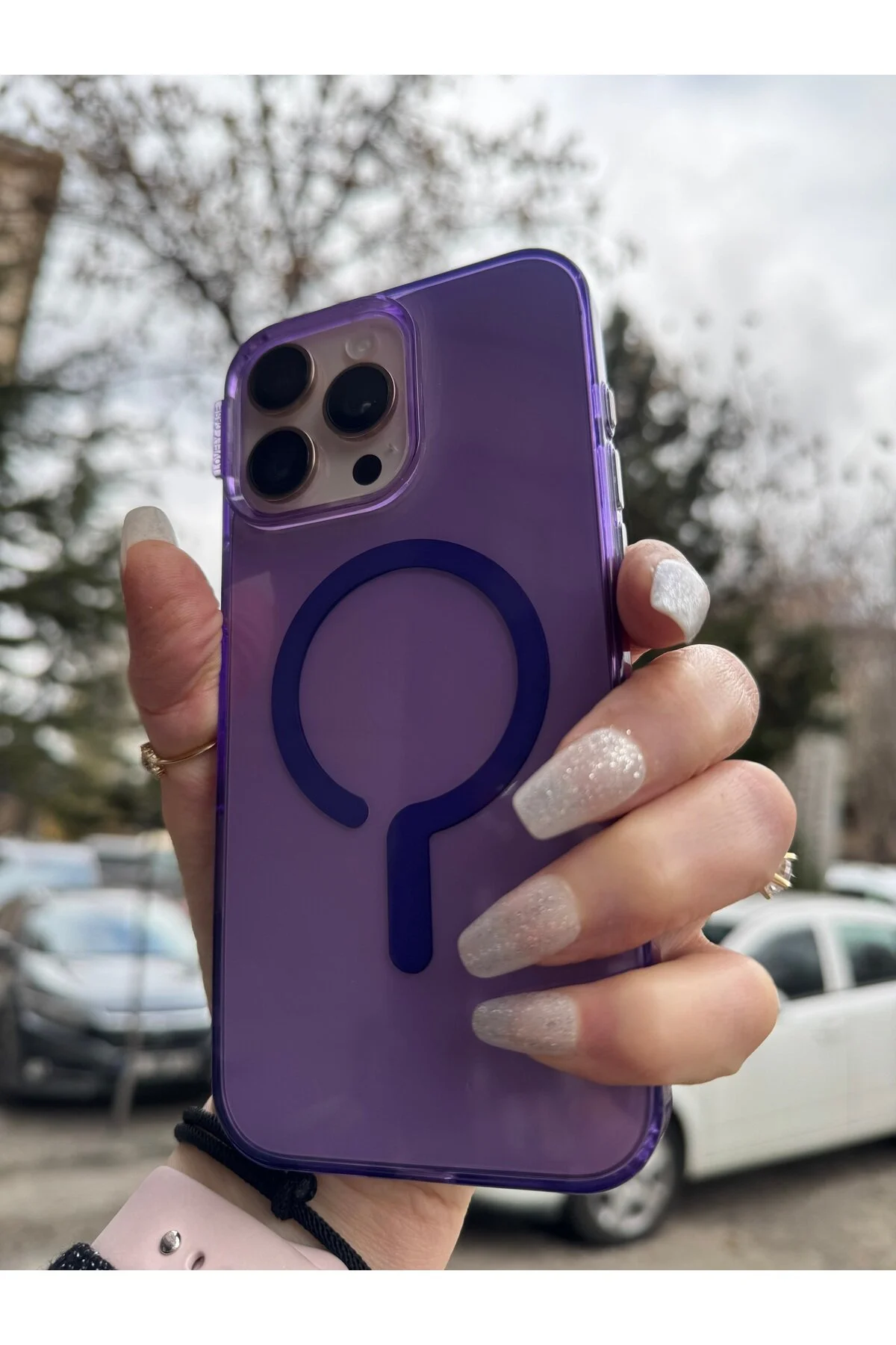 کاور و قاب سیلیکونی سخت با محافظ کامل شارژر شفاف رنگارنگ IPHONE 13 PRO MAX DÜNYA AKSESUAR