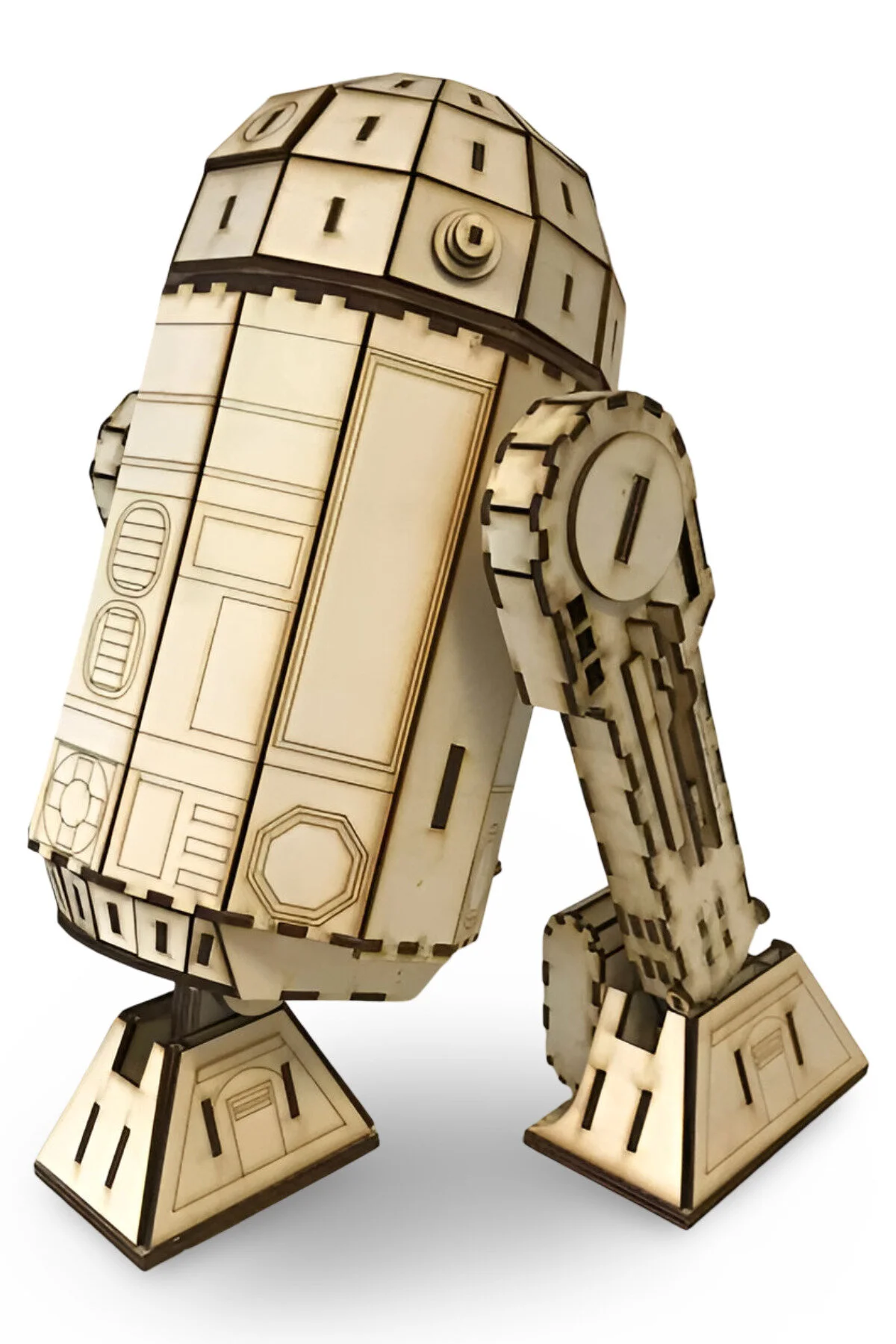 پازل سه بعدی چوبی R2D2 با تم جنگ ستارگان سرگرمی و تزئینی مدل ربات ALGWOOD