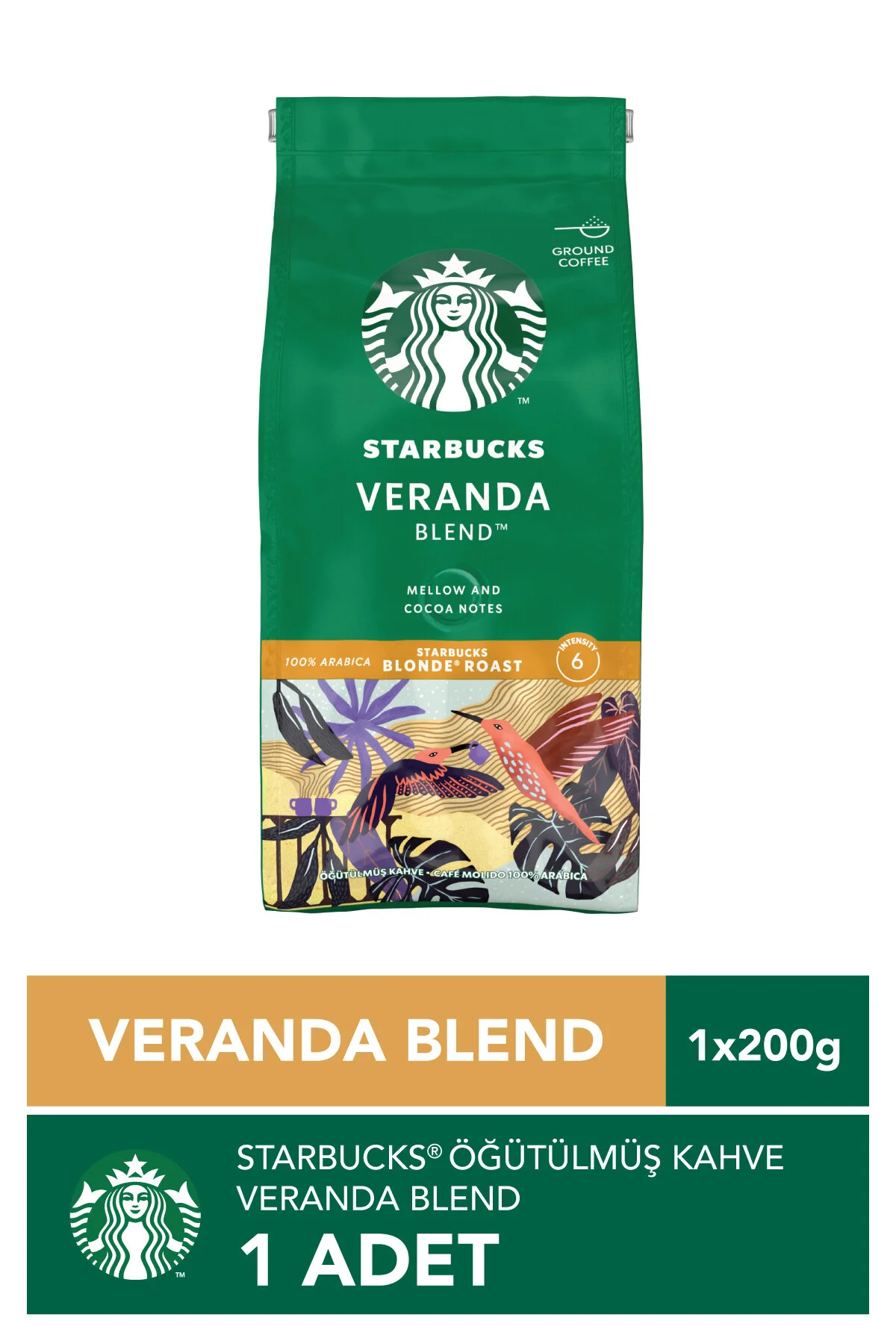 قهوه فیلتر و دانه کامل آسیاب شده مخلوط VERANDA 200 گرم استارباکس Starbucks