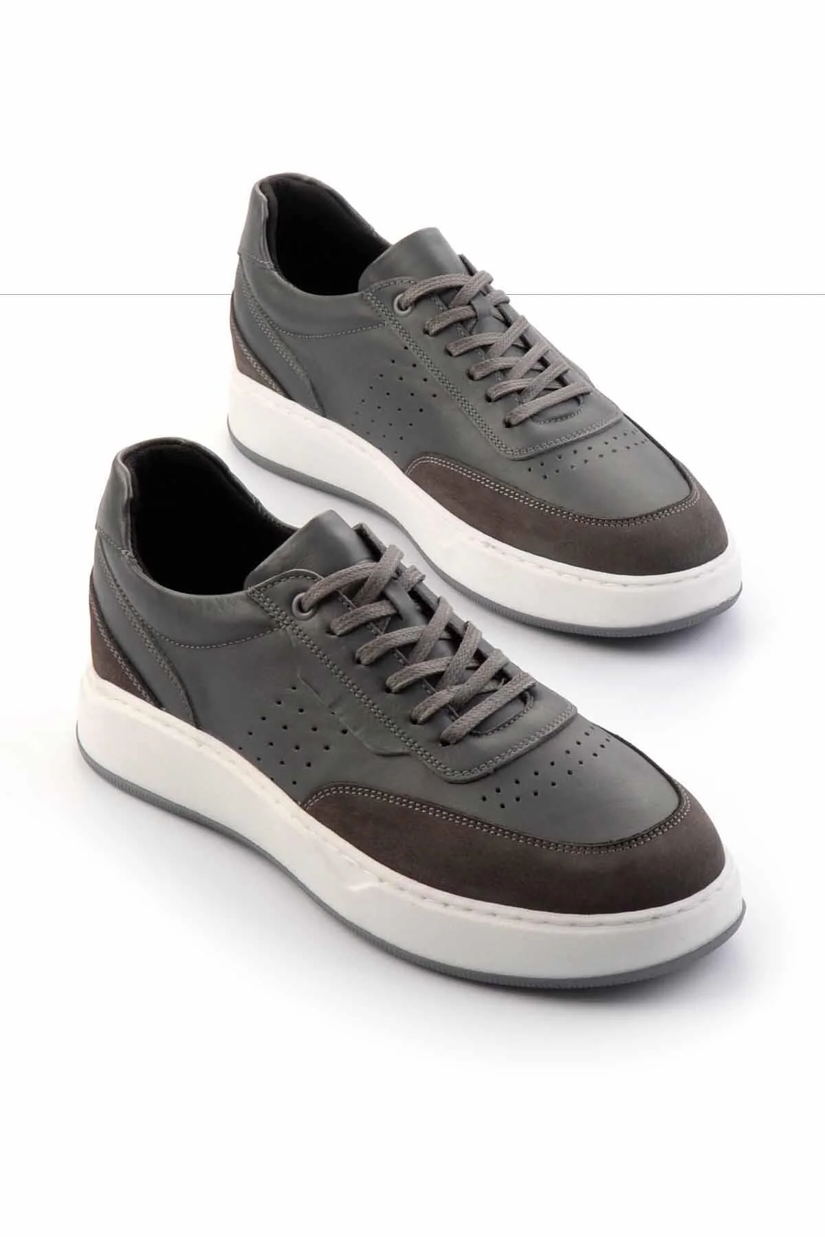 کفش مردانه Grey Gray Nubuk Leage چرمی Casual بامبی Bambi