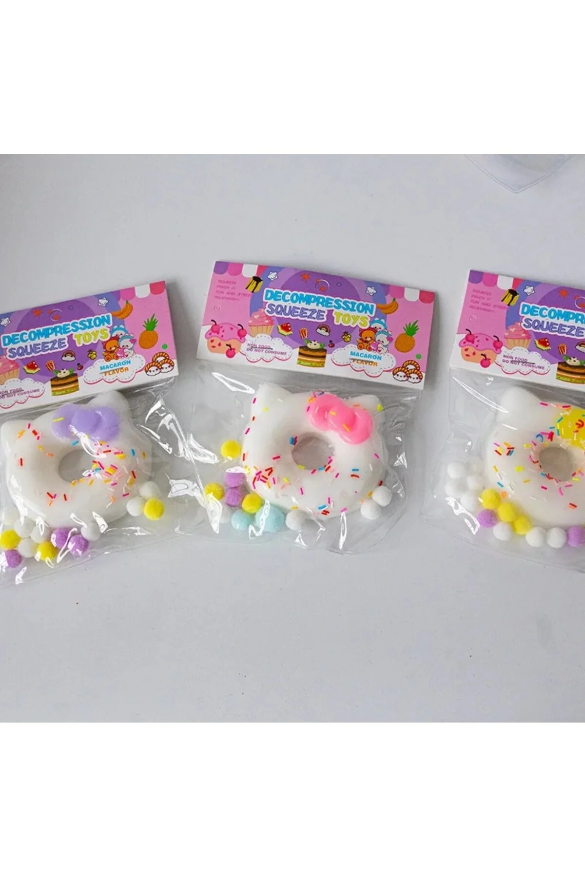 اسباب بازی های فیگور دیگر دونات گوش گربه ای SUKUSHI TAN SQUISHY STRESS TOY HELLOKITTY CAT PAW STRES NB market