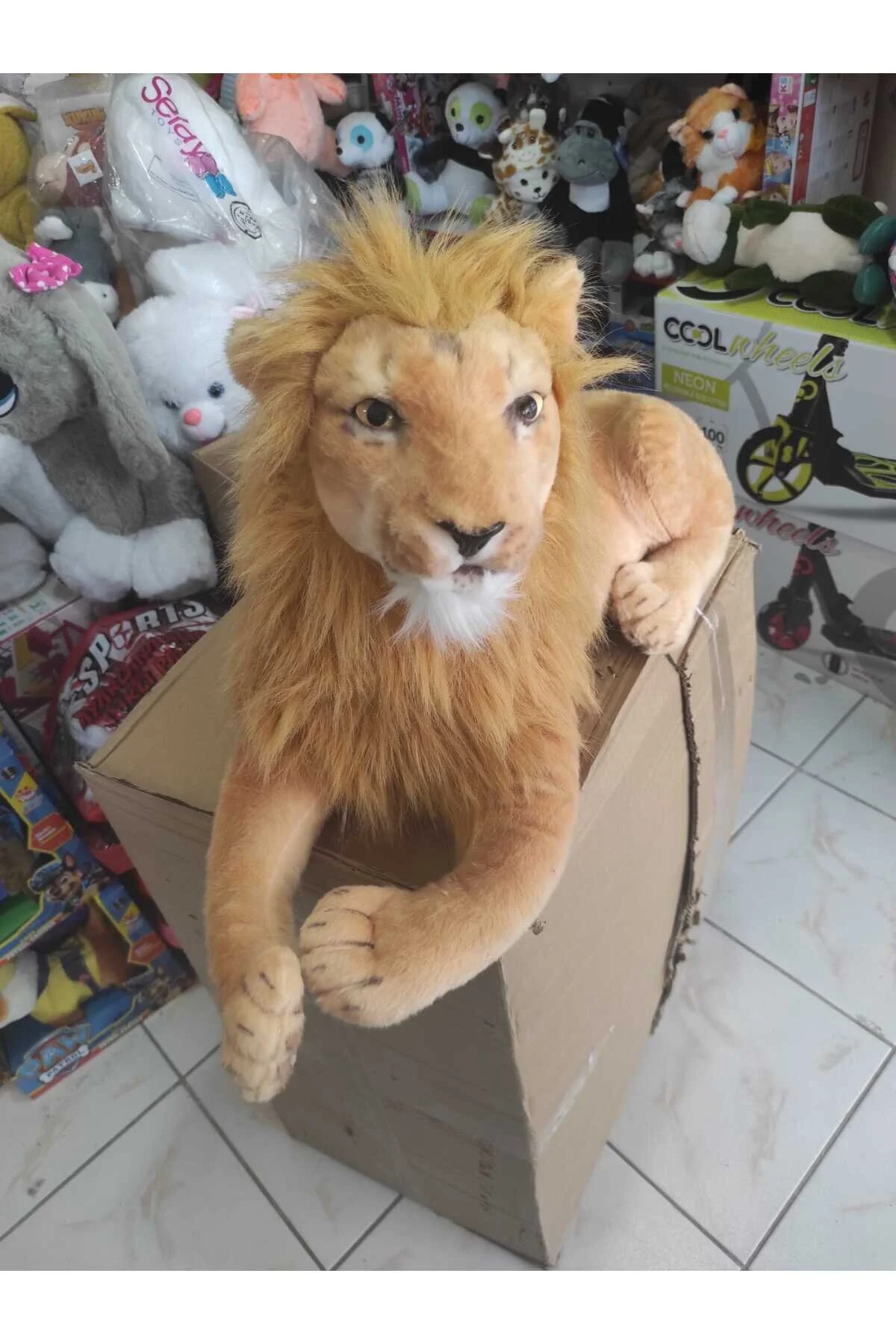 اسباب بازی های پشمی TOY LION PLUSH 75 سانتی متری شیر مخملی berattoys
