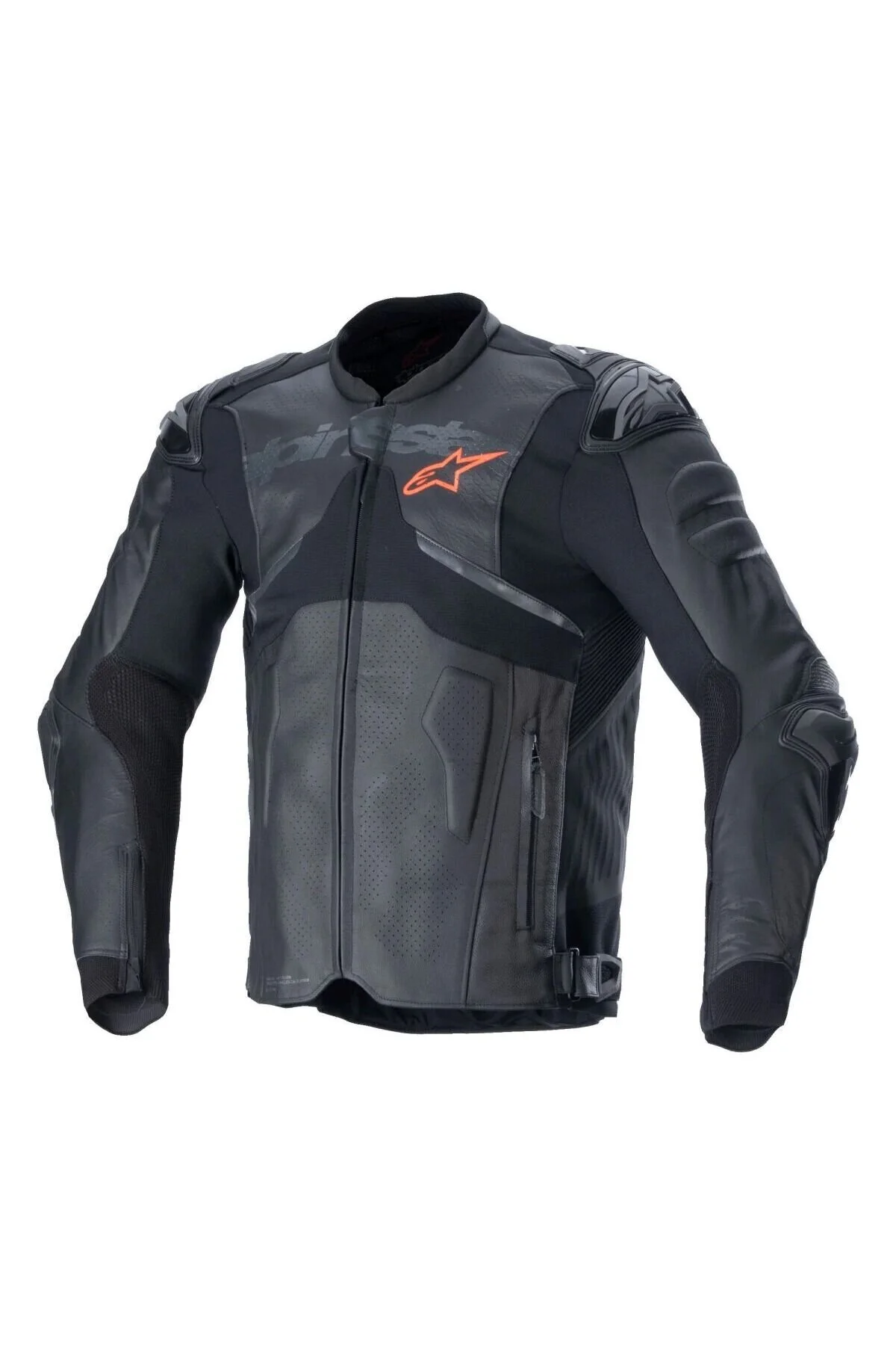 کاپشن موتورسوار مردانه کت موتور سیکلت چرمی محافظت شده ATEM V5 سیاه Alpinestars