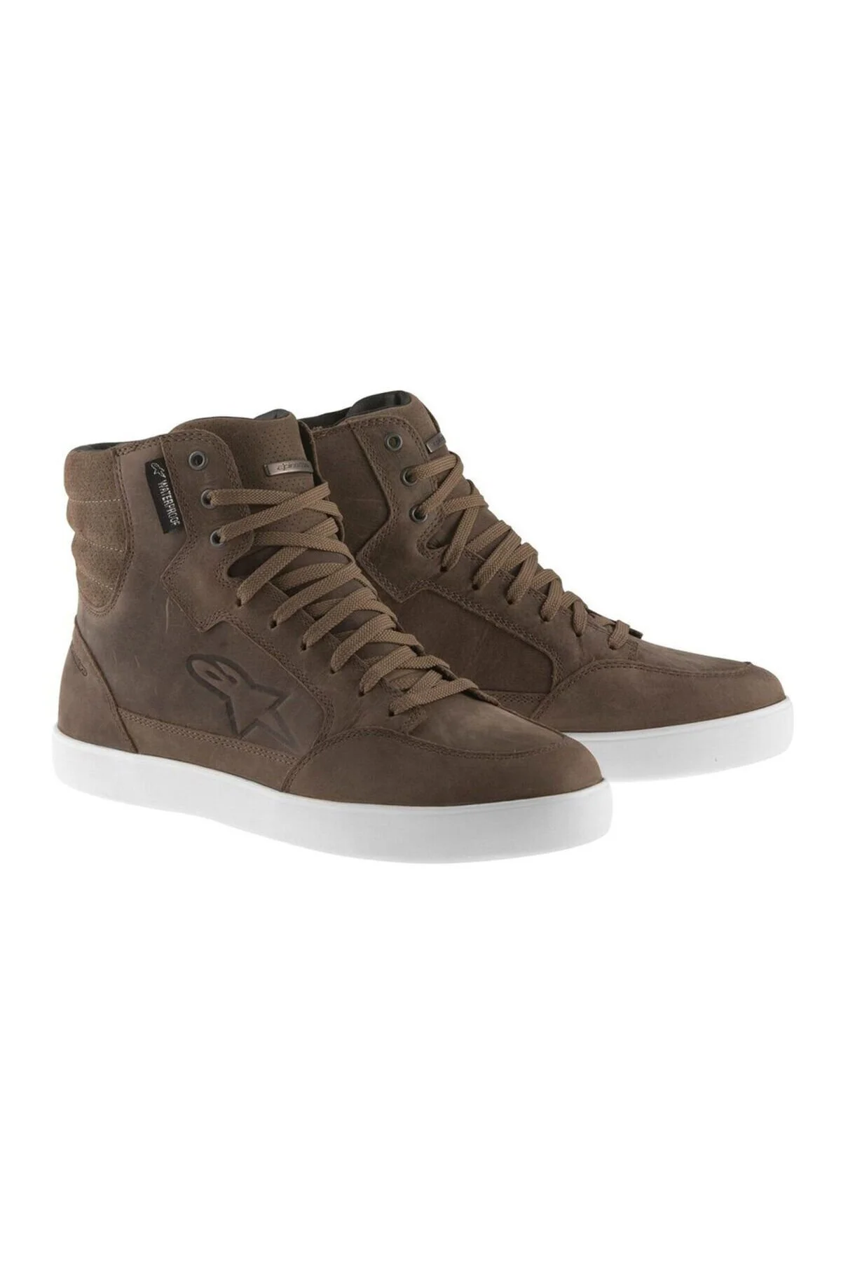 کفش و بوت موتورسیکلت مردانه زنانه J 6 WP قایق موتور سیکلت محافظت شده قهوه ای Alpinestars