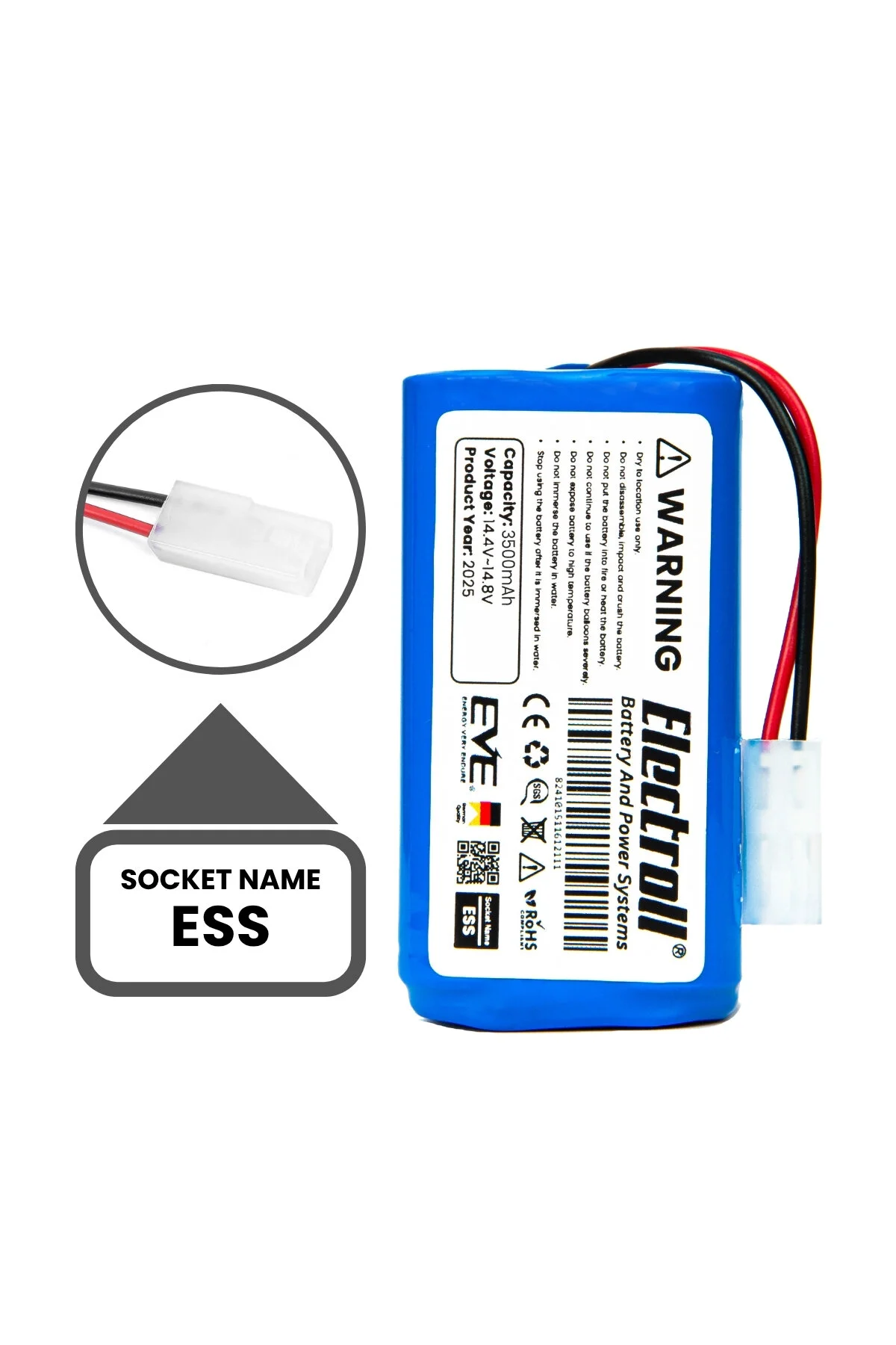 باتری و شارژر 710 روپیه سازگار FAKIR ROBERT II حداکثر ظرفیت جاروبرقی ربات 3500MAH ELECTROLL