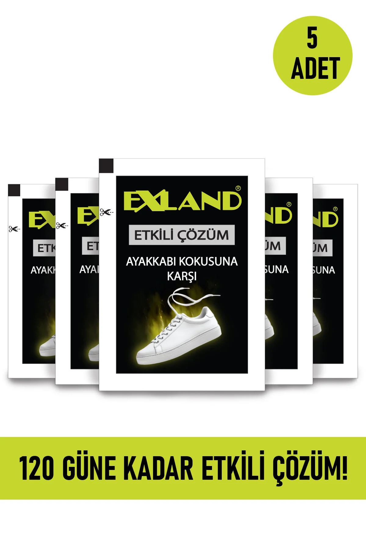 بوگیر پا پودر تسکین دهنده عطر 5 بسته | تا 120 روز مؤثر راه حل بوی بد Exland