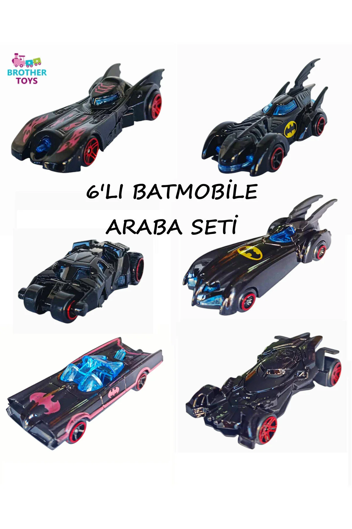 ماشین اسباب بازی ست 6 تایی های آهنی BATMOBILE 8 سانتی متری. بتمن Brother Toys