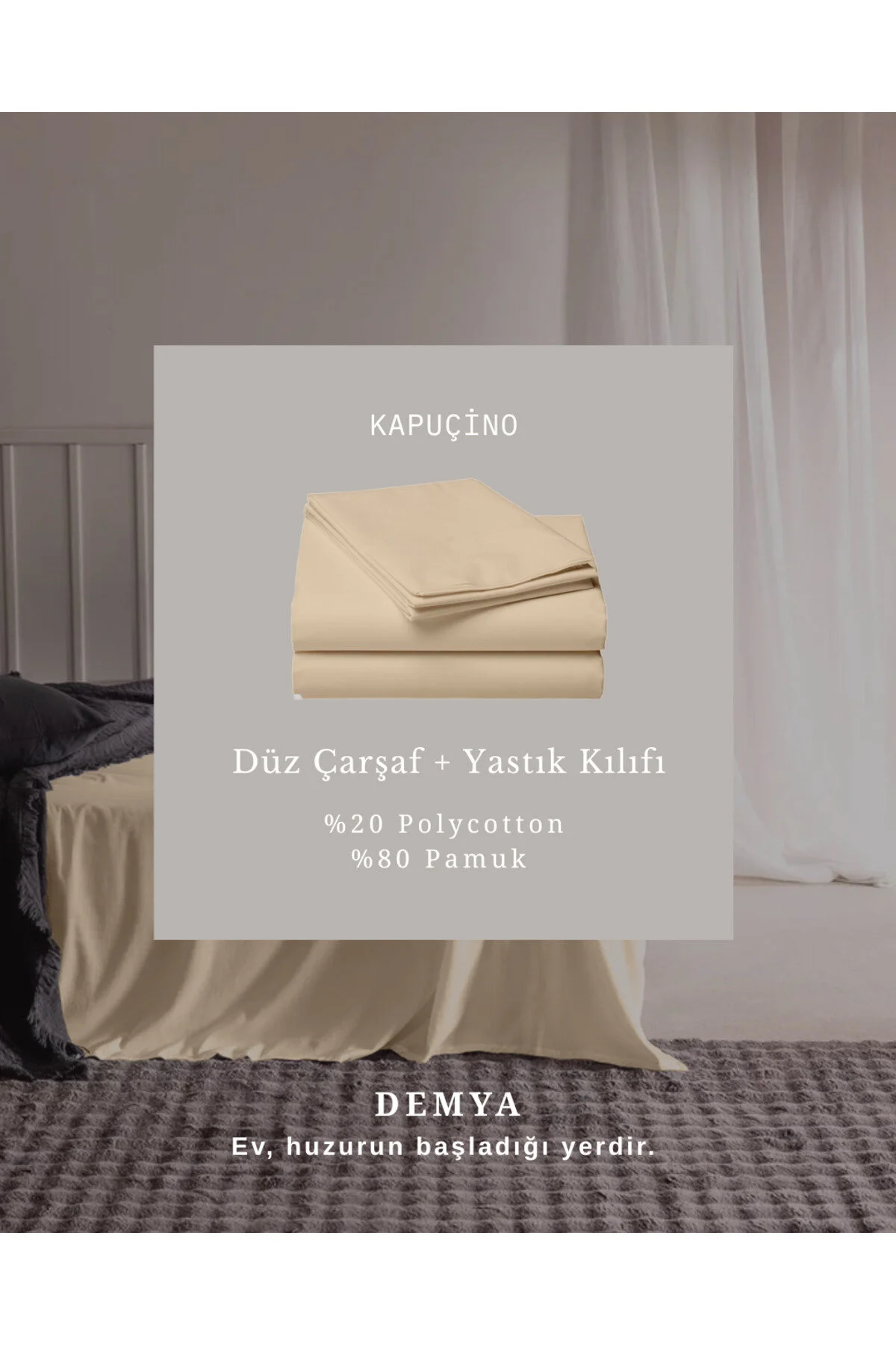 ست ملحفه دو نفره ورق های دوتایی + مورد بالش با پارچه پنبه طبیعی 220X240 سانتی متر Demya Home