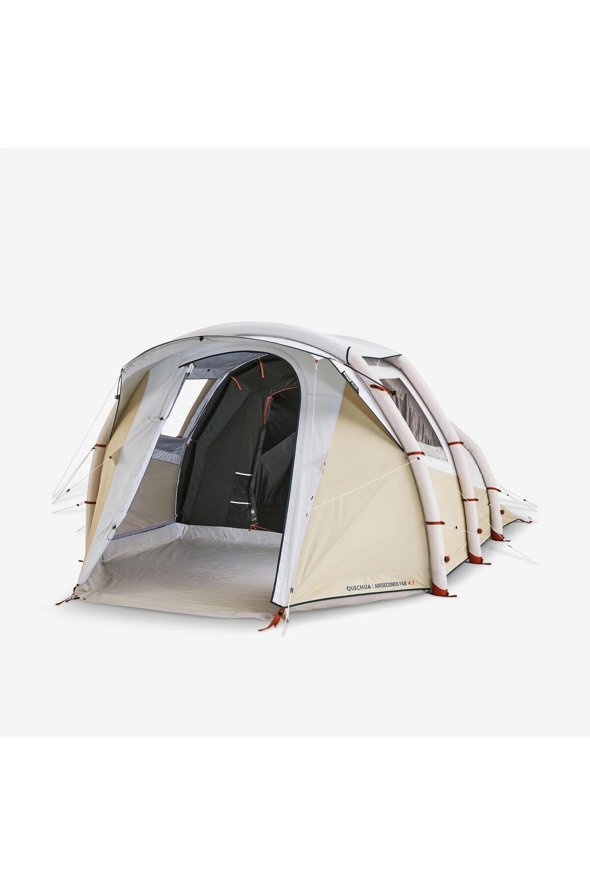 چادر کمپینگ بادی 4 نفره کچوا 1 اتاق ثانیه هوا 4.1 تازه و مشکی Decathlon