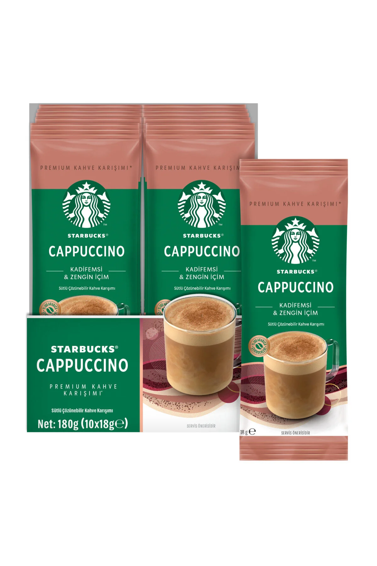 قهوه فوری میکس پرمیوم کاپوچینو 3 X بسته 10 تایی 10X18 گرم استارباکس Starbucks