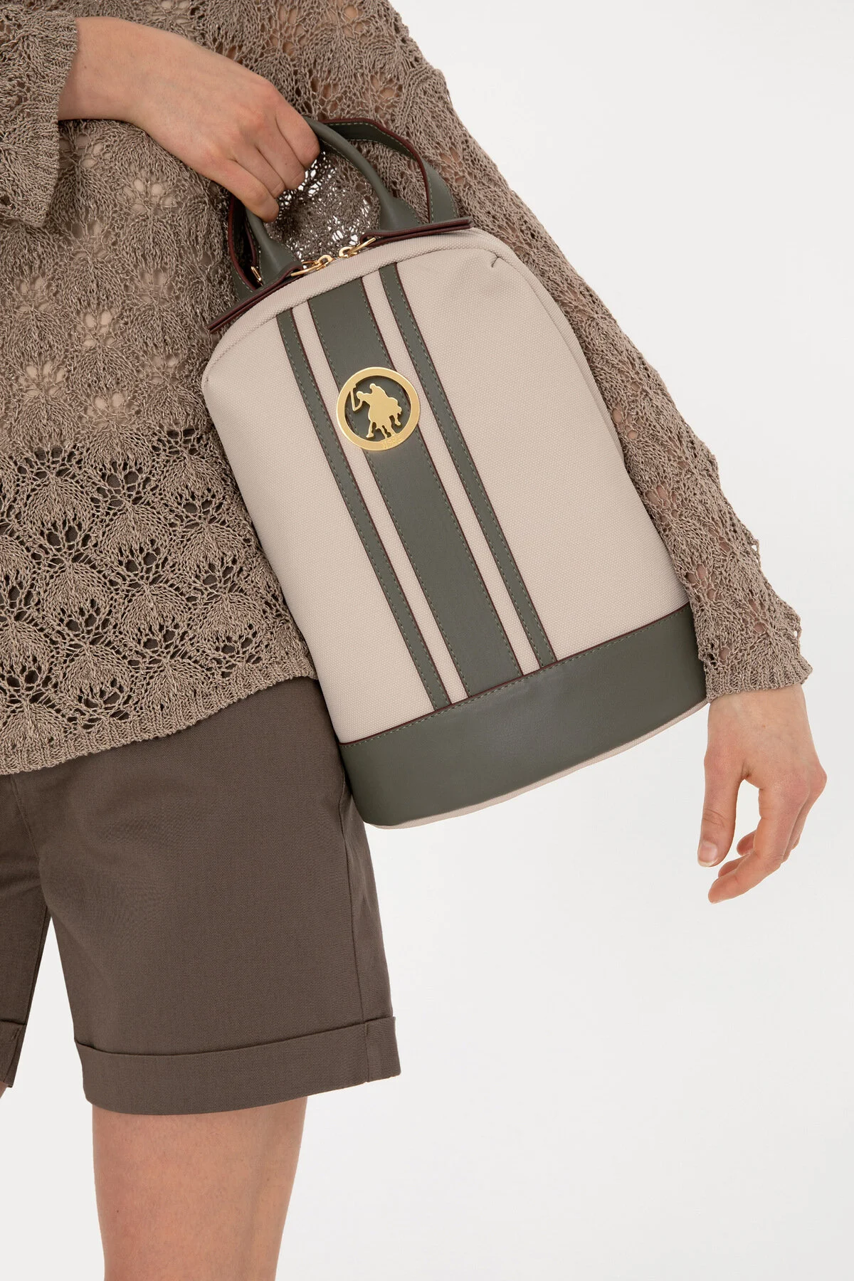 کوله پشتی زنانه رنگ سنگی U.S. Polo Assn.