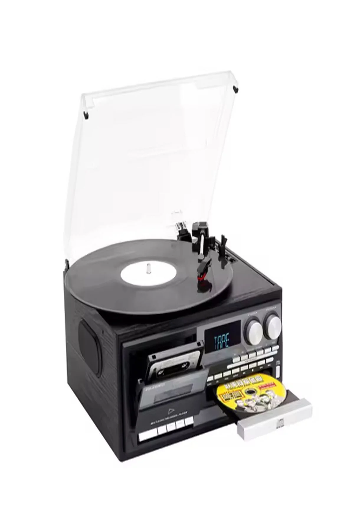 گِرامافون و صفحه گردان ALL IN ONE ELECTRIC PLAQUE PLAYER CASSETTE USB BLUETOOTH TF AUX ULTRATEKNO