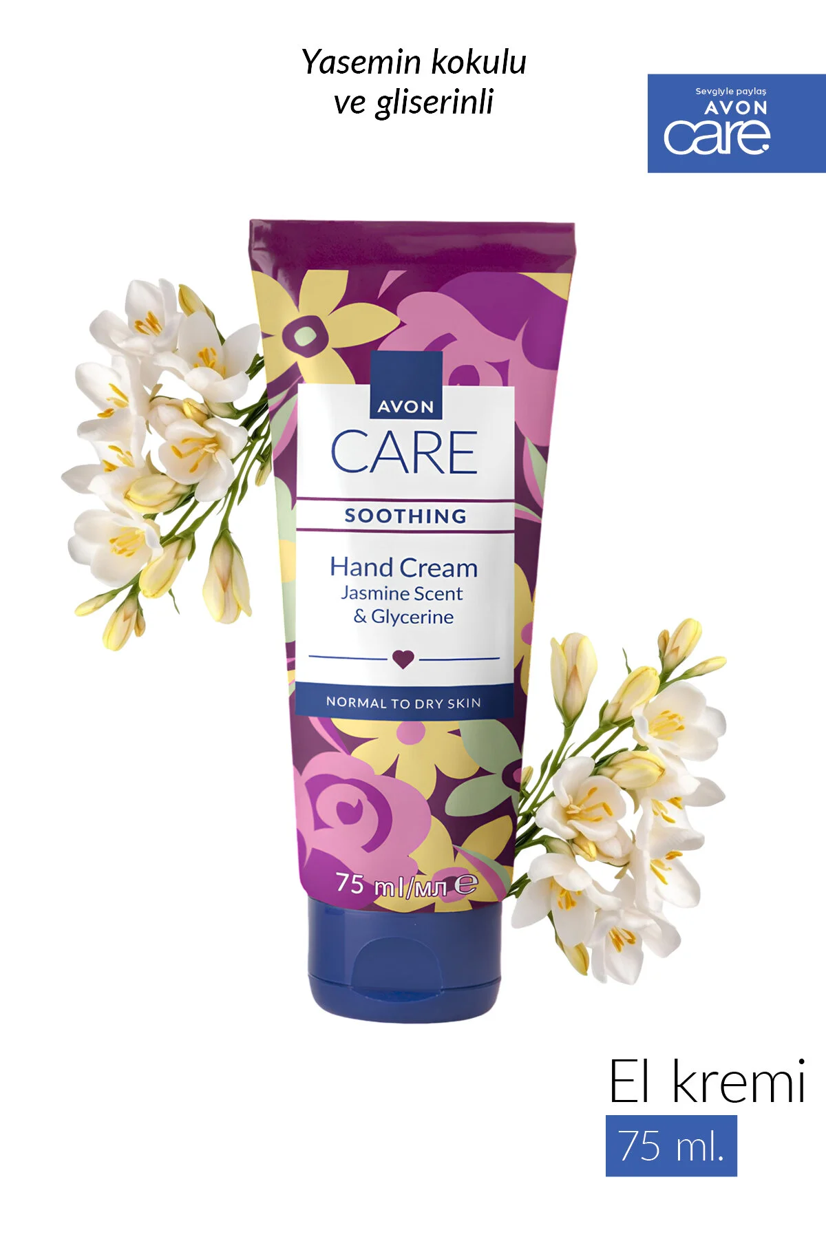 کرم دست کرمی شفاف کننده حاوی گلیسرین و عطر یاسمین 75 میل Avon